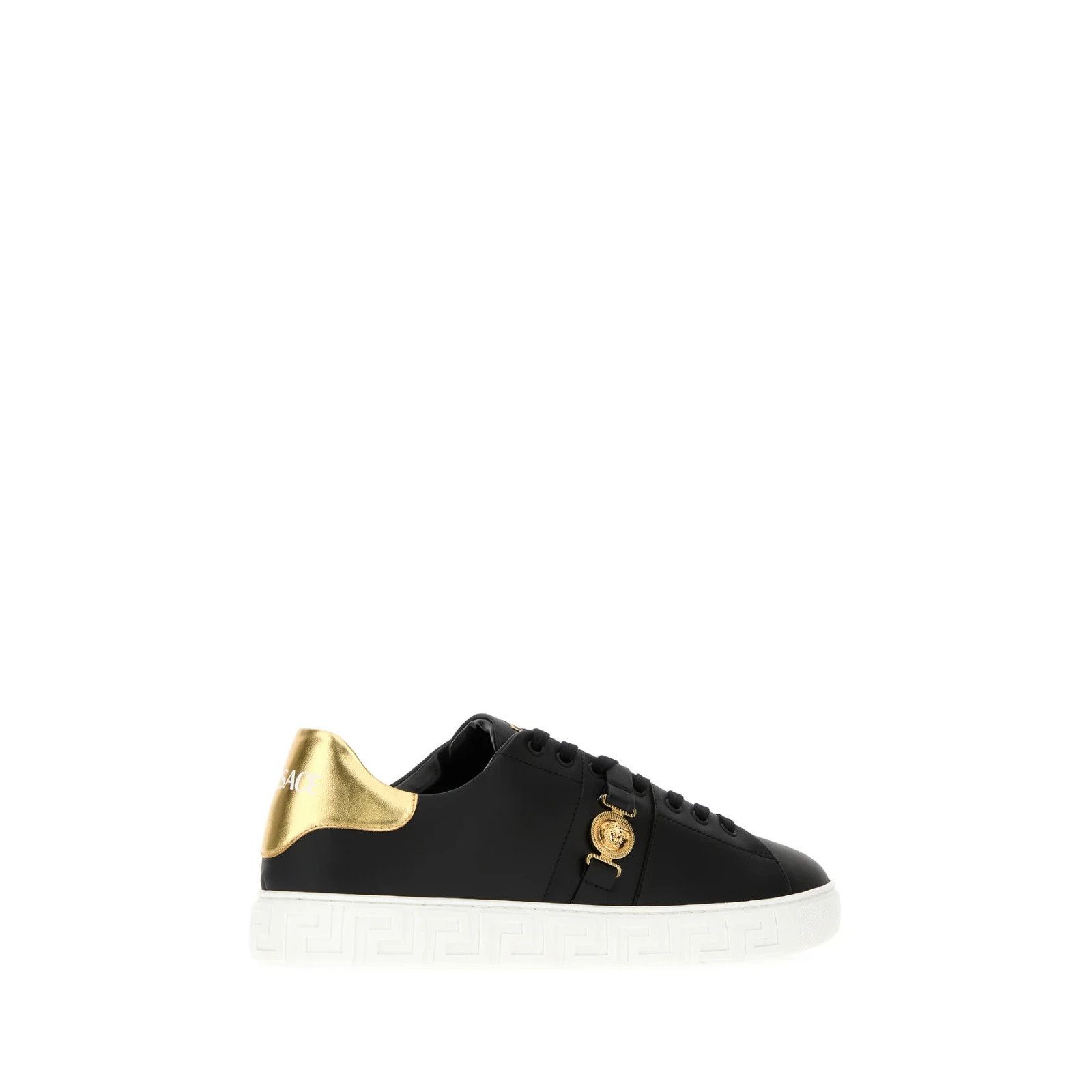 Versace VERSACE Black Leather Sneakers New & Authentic (Men's size:1 Size US 10 / EU 43 - 3 Thumbnail
