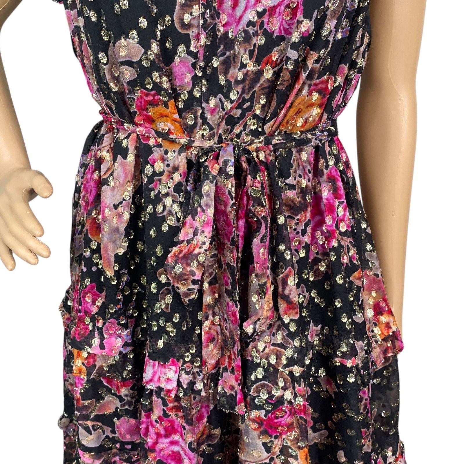 KOBI HALPERIN Kobi Halperin $648 Brook Black Gold Floral Mini Dress SZ XL Size XL / US 12-14 / IT 48-50 - 11 Thumbnail
