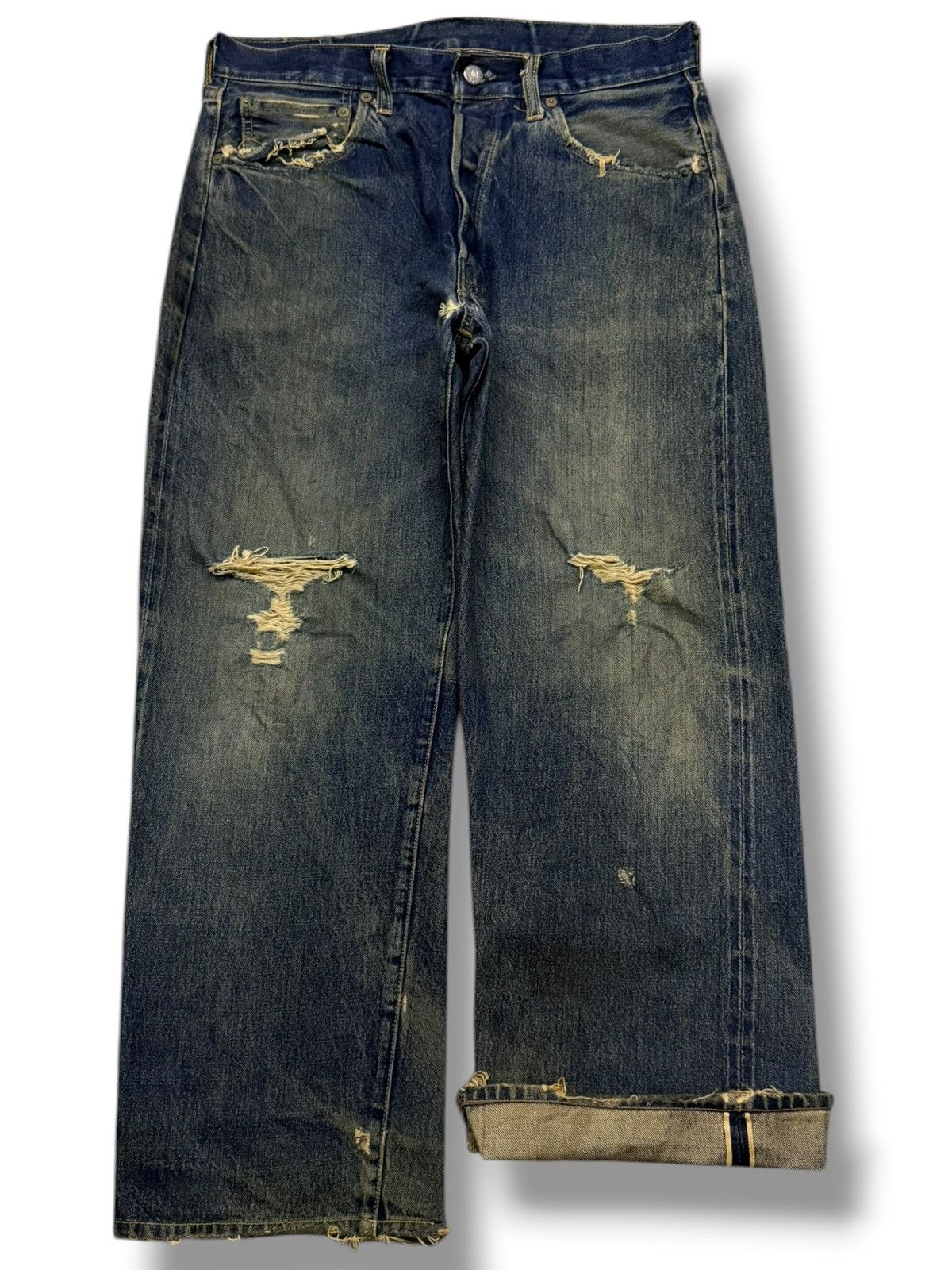Levi's Vintage Clothing Vintage 00s Levi’s 501 Selvedge Big E USA Made 555 | W32 Size US 32 / EU 48 - 2 Thumbnail