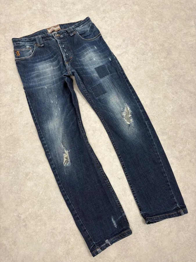 John Galliano 2010s John Galliano Blue Rebel Distressed Denim Jeans Size US 31 - 6 Thumbnail