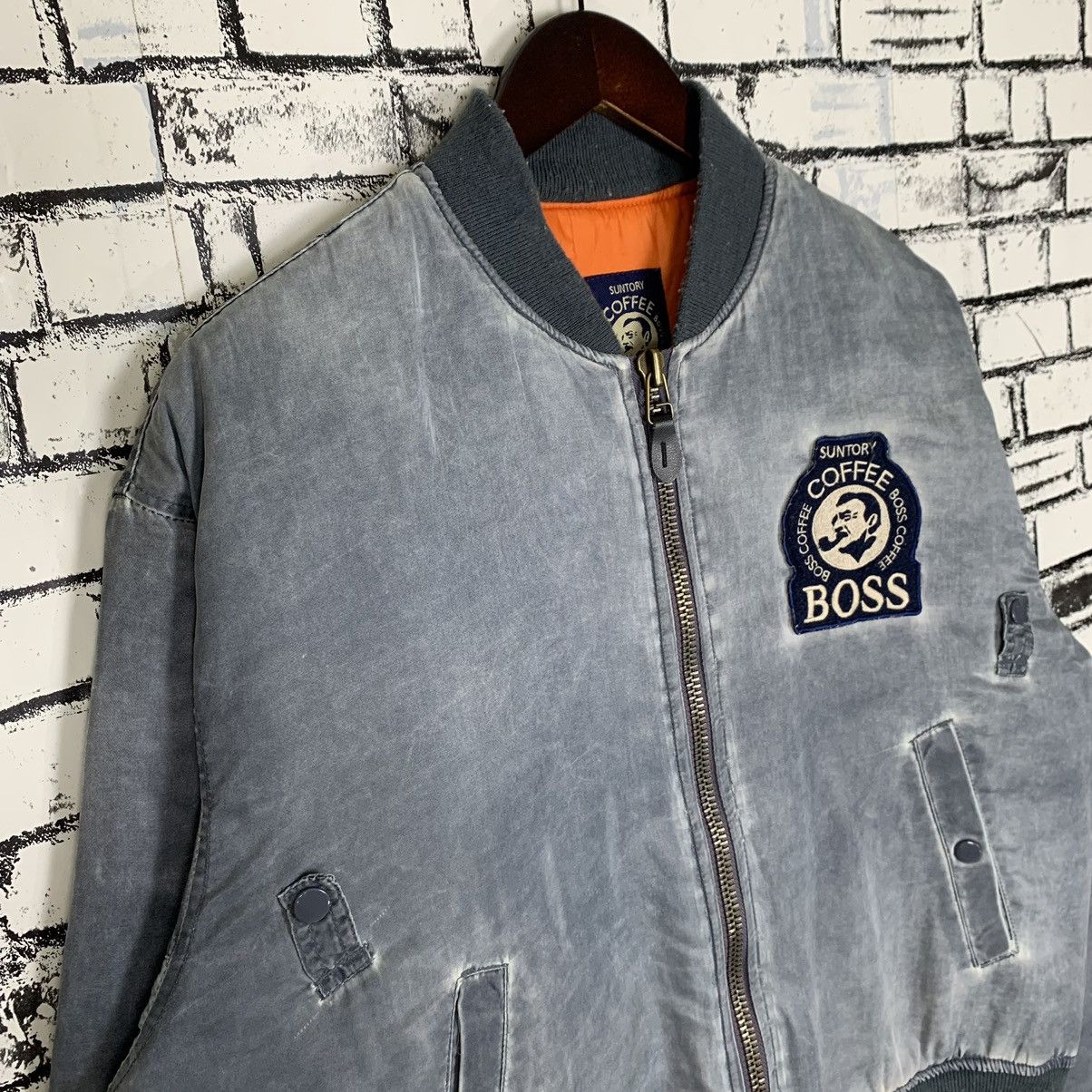 Japanese Brand Suntory Coffee Boss Bomber Jacket Suntory Flight Jacket Size US L / EU 52-54 / 3 - 6 Thumbnail