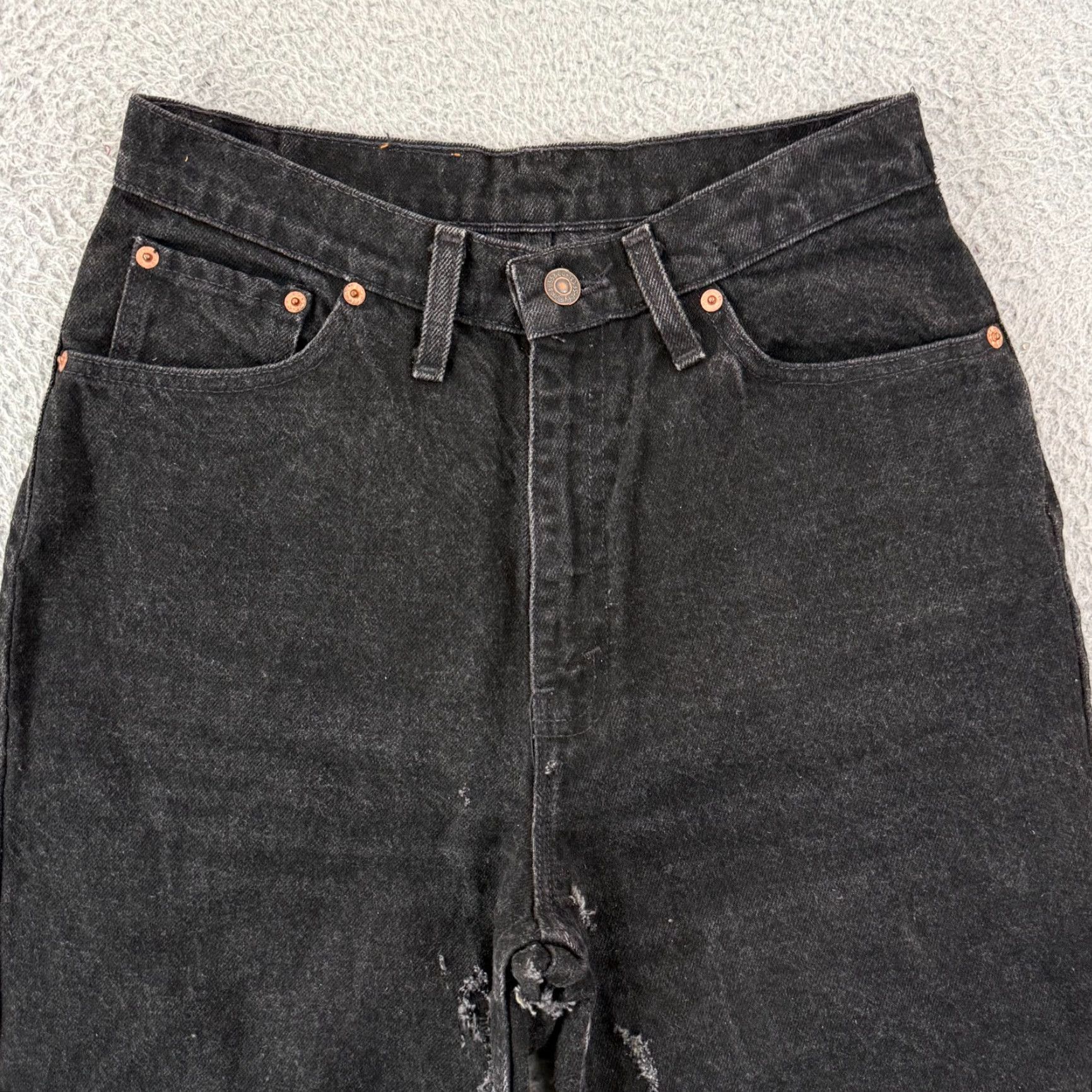 Levi's VINTAGE Levi's 505 Jeans Shorts Mens 28 Black Regular Fit 7" Inseam 90s Orange Tab denim shorts Size US 28 / EU 44 - 5 Thumbnail