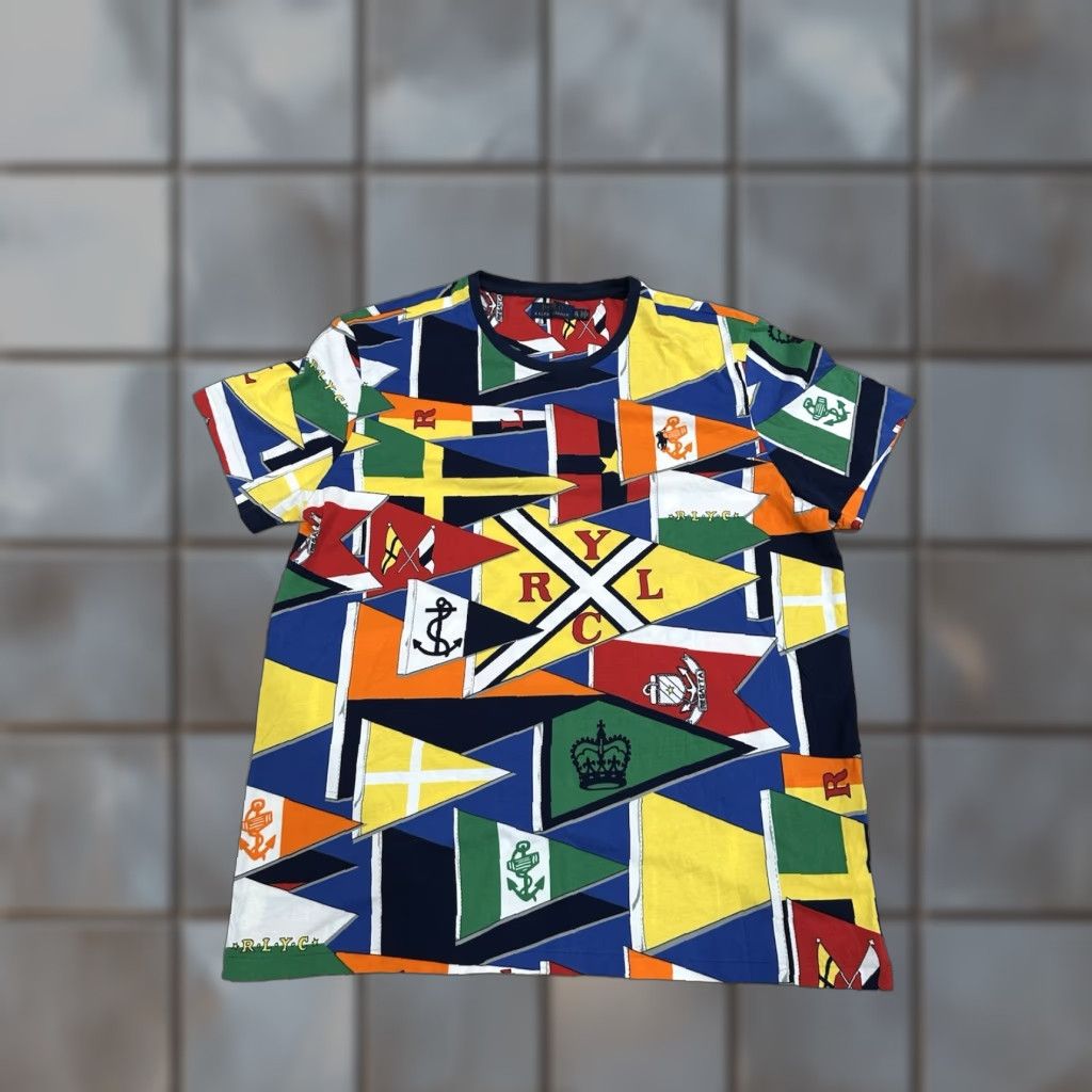 Polo Ralph Lauren Mens Polo Ralph Lauren RLYC Flag Print Yacht Club Shirt XL Size US XL / EU 56 / 4 - 1 Thumbnail