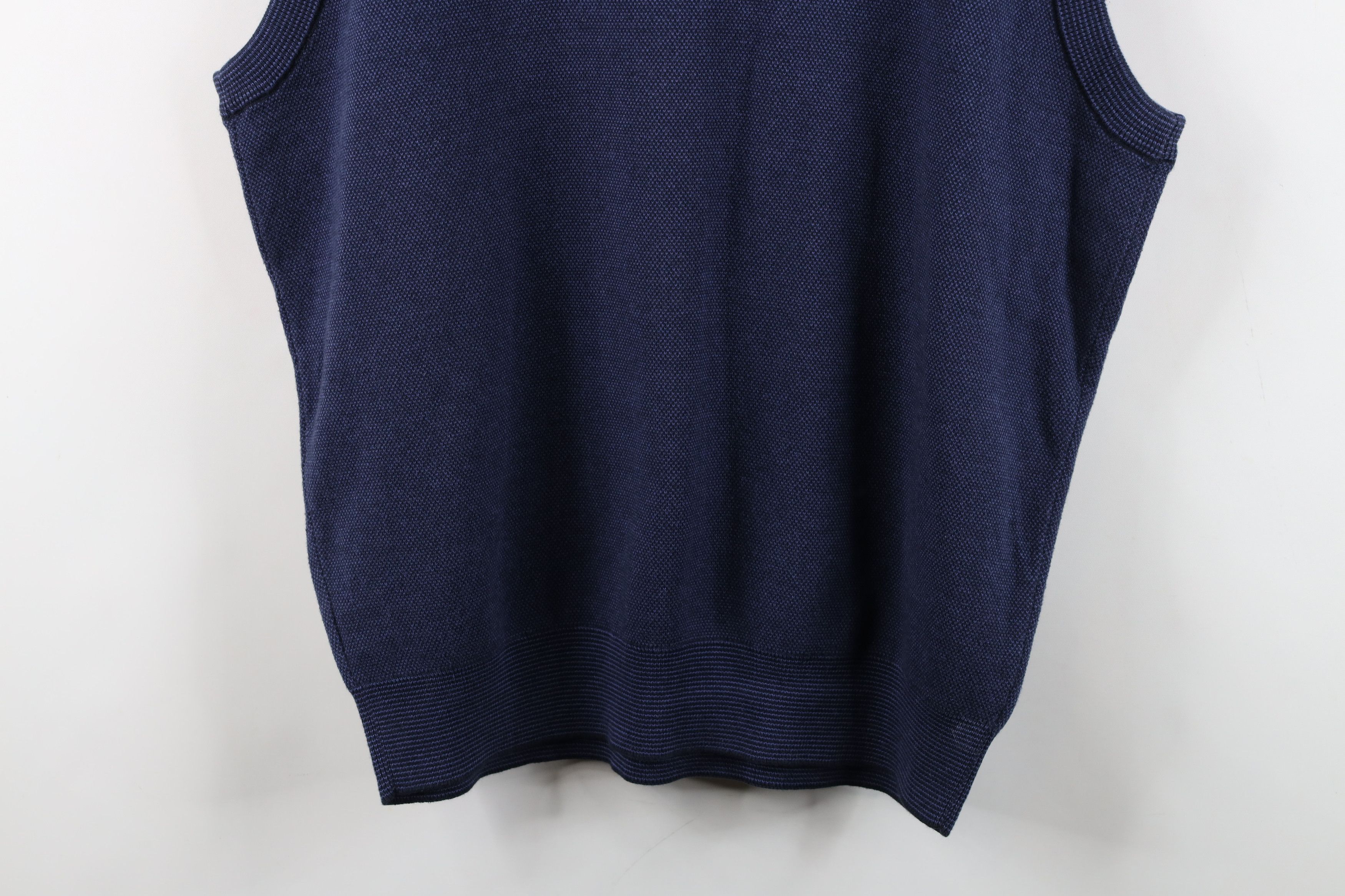Vintage Vintage 90s Streetwear Blank Thermal Knit Sweater Vest Blue Size US L / EU 52-54 / 3 - 12 Thumbnail