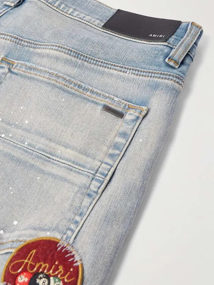 Amiri o1orln0326 Skinny-Fit Distressed Paint-Splattered Jeans Blue Size US 28 / EU 44 - 5 Thumbnail