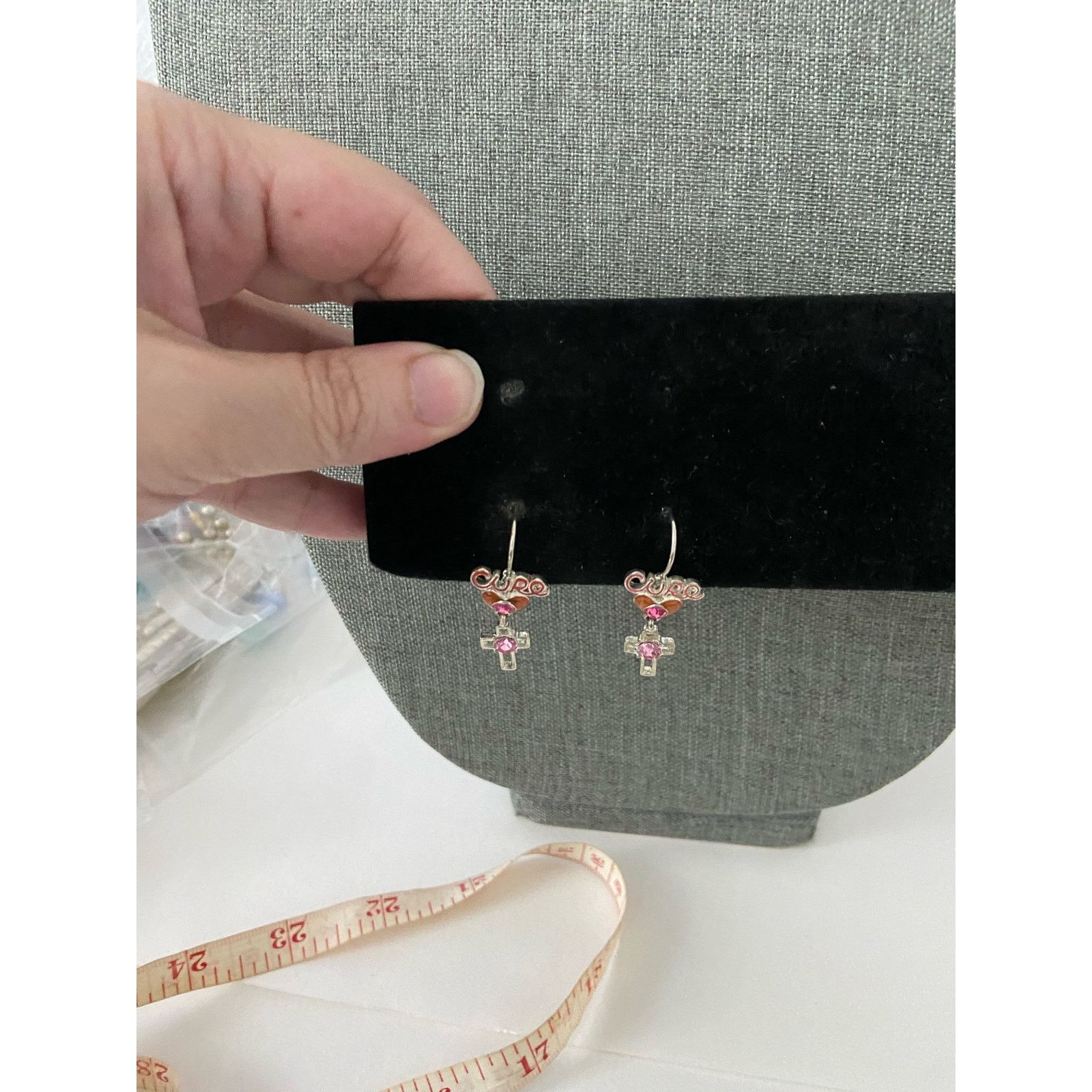 Other For the cure pink rhinestone clip on earrings Size ONE SIZE - 4 Thumbnail