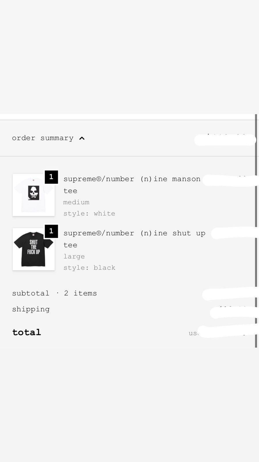 Number (N)ine × Supreme Supreme / Number Nine “ Manson “ Tee Size US M / EU 48-50 / 2 - 2 Thumbnail
