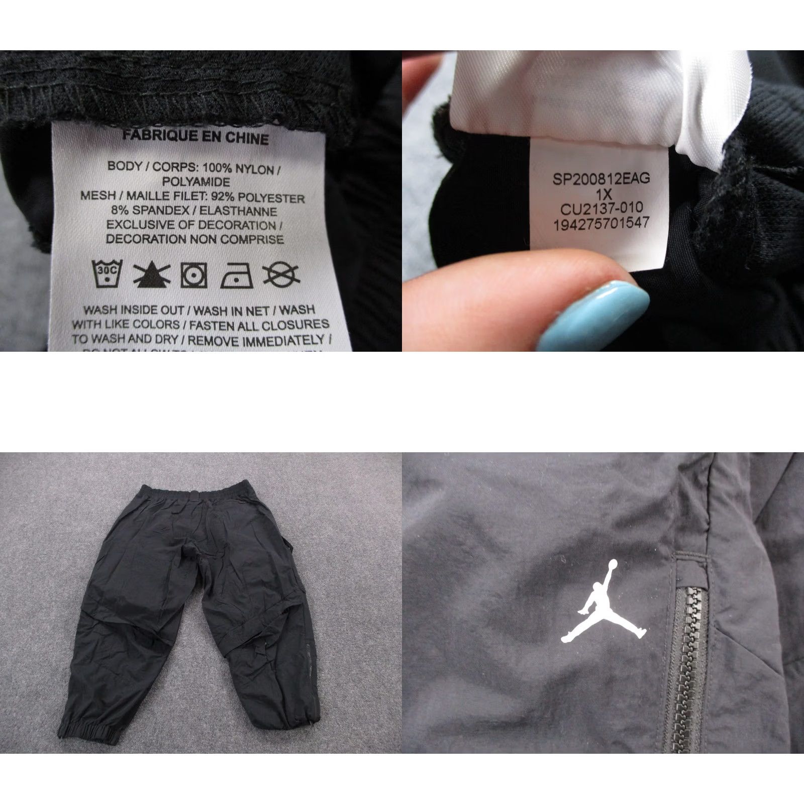 Jordan Brand Air Jordan Sweatpants Womens 1X Nylon Track Joggers Nike Utility Cargo CU2137 Size 40" / US 18 - 8 Thumbnail