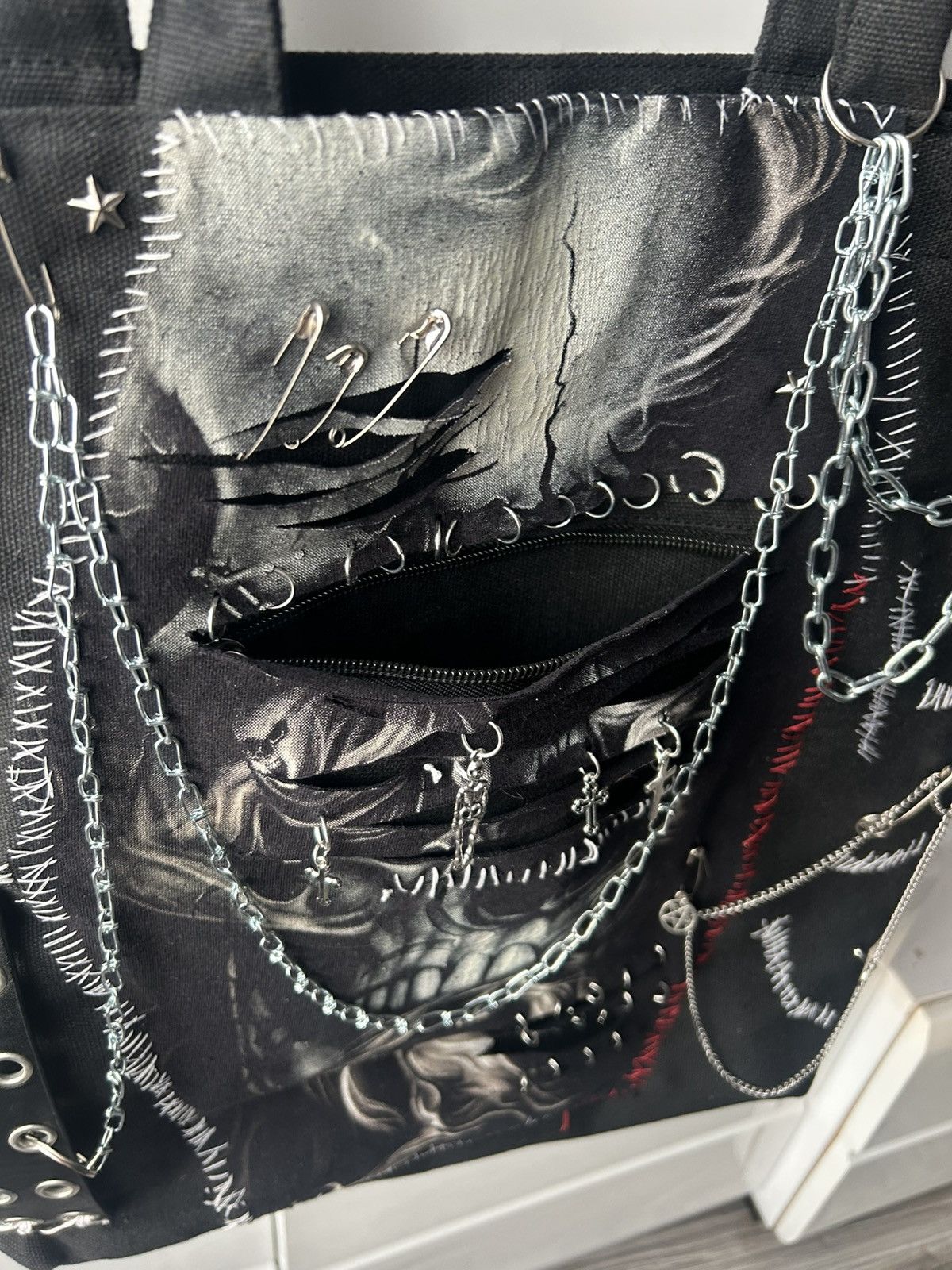 Other Grosse tasche bag shopper skulls kettle unikat uniseks Size ONE SIZE - 4 Thumbnail