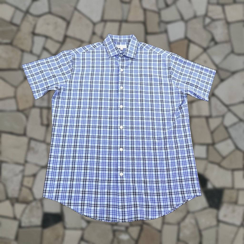 Peter Millar Peter Millar Shirt Mens Medium Blue Plaid Summer Comfort Performance Button Up Size US M / EU 48-50 / 2 - 1 Thumbnail