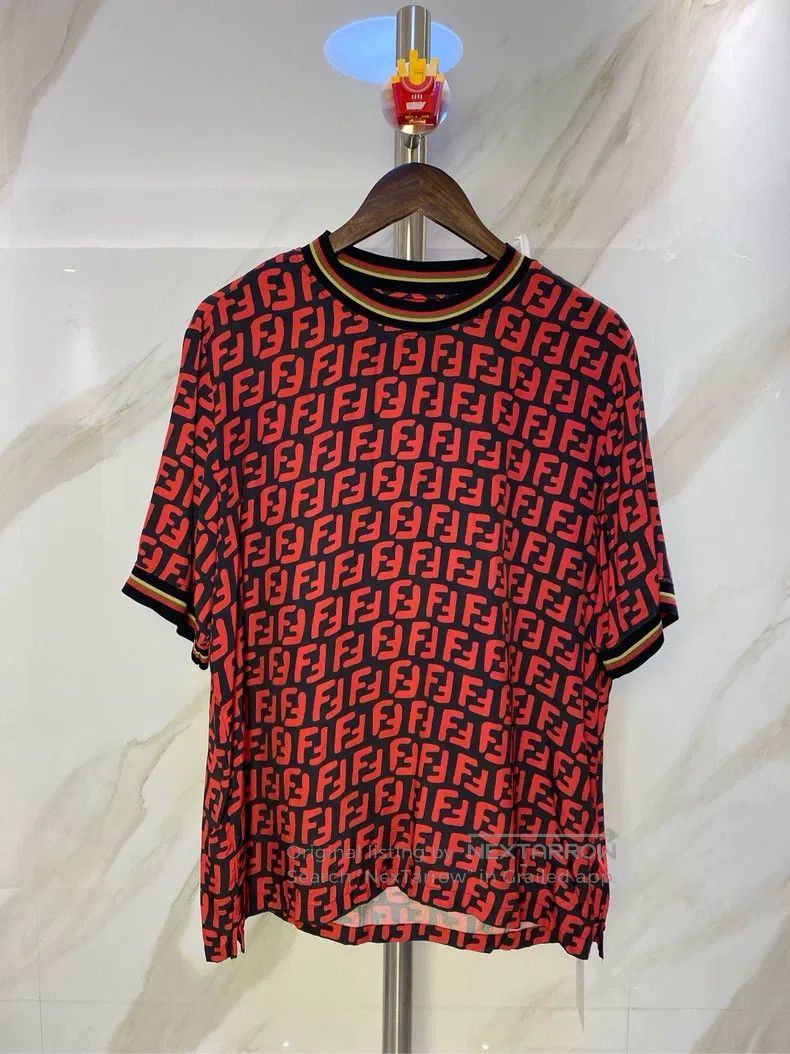 Fendi Fendi size 39 Red full print silky smooth short sleeve with Size US XS / EU 42 / 0 - 1 Thumbnail