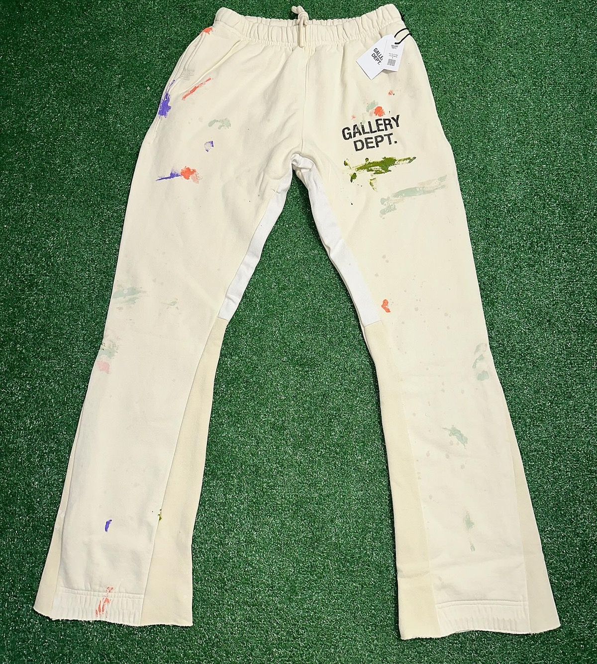 Pre-owned Gallery Dept. . Painted Flare Sweatpants In Cream