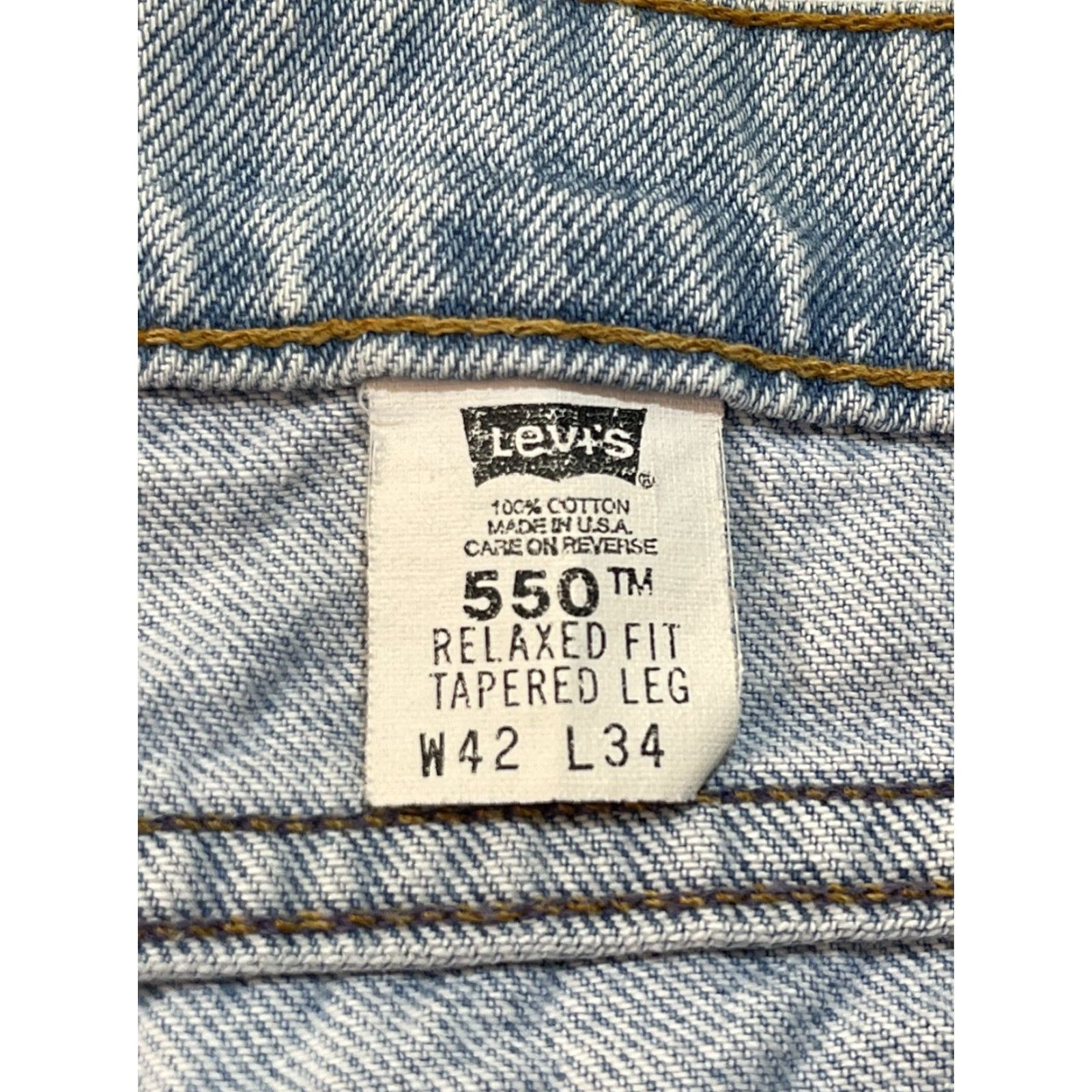 Levi's VINTAGE Levi's 550 Jeans Men Tapered 42x34 Blue 90s USA Orange Tab Relaxed Denim Size US 42 / EU 58 - 2 Thumbnail