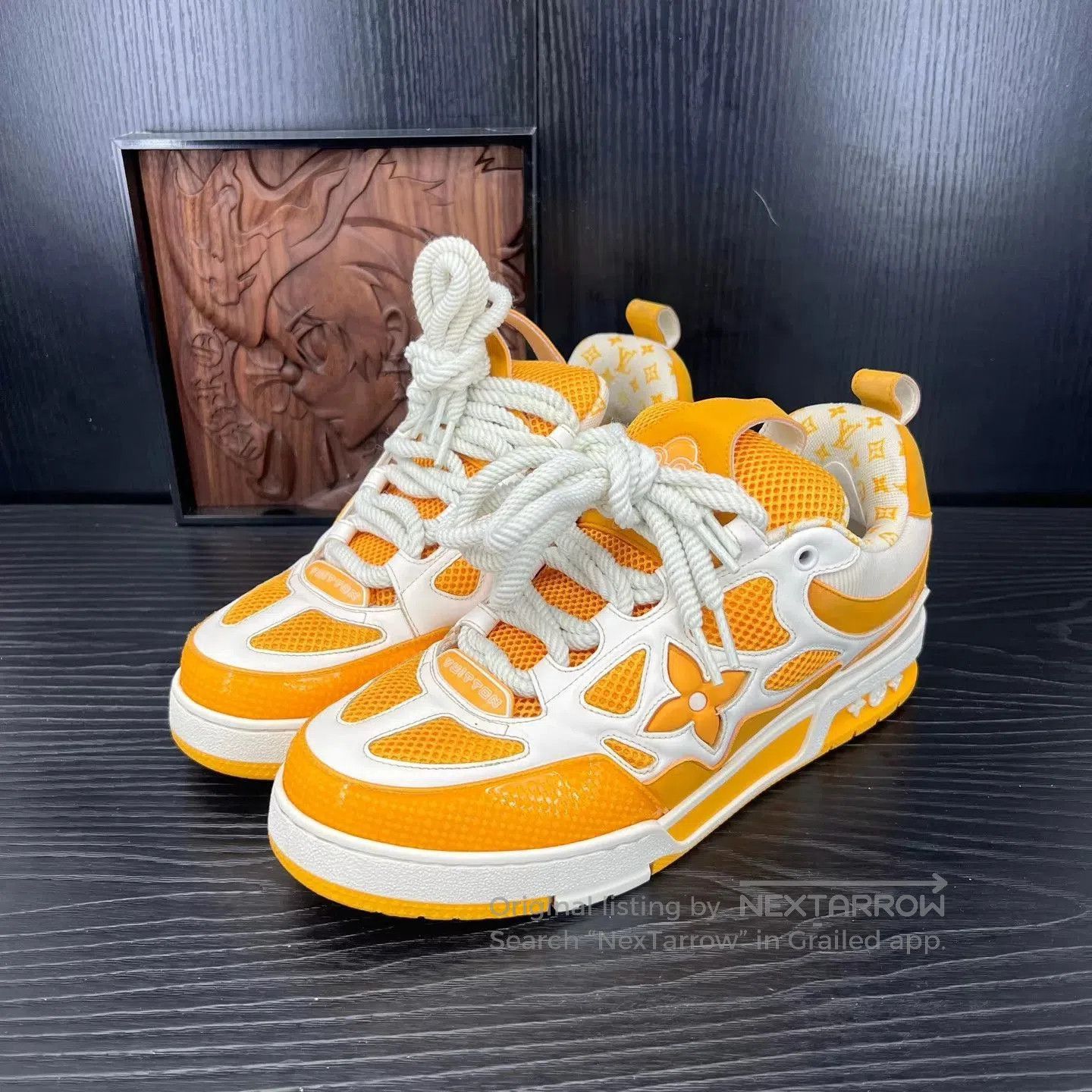 Louis Vuitton Yellow Lowtop Sneakers with Mesh Accents. Size US 9 / EU 42 - 1 Thumbnail