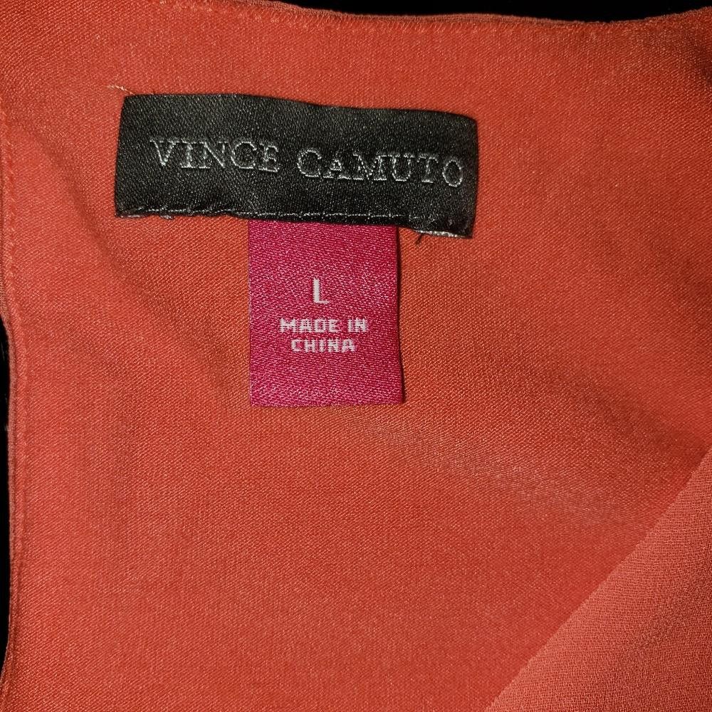 Vince Camuto CT494 Vince Camuto Persimmon High Low Crew Neck Blouse L Size L / US 10 / IT 46 - 4 Thumbnail