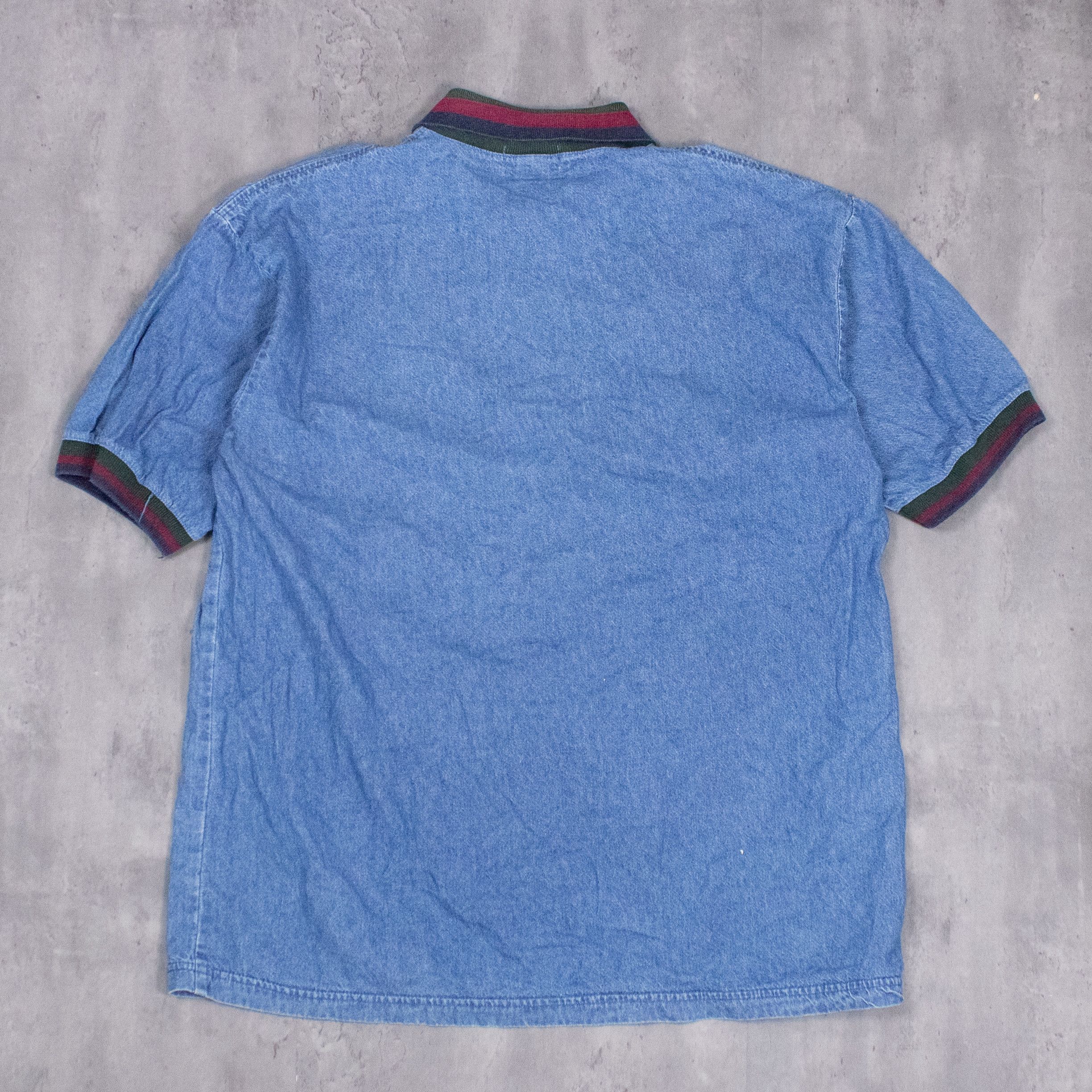 Vintage Vintage 1990’s Ash City Denim Gucci Style Polo Shirt Size US L / EU 52-54 / 3 - 6 Thumbnail