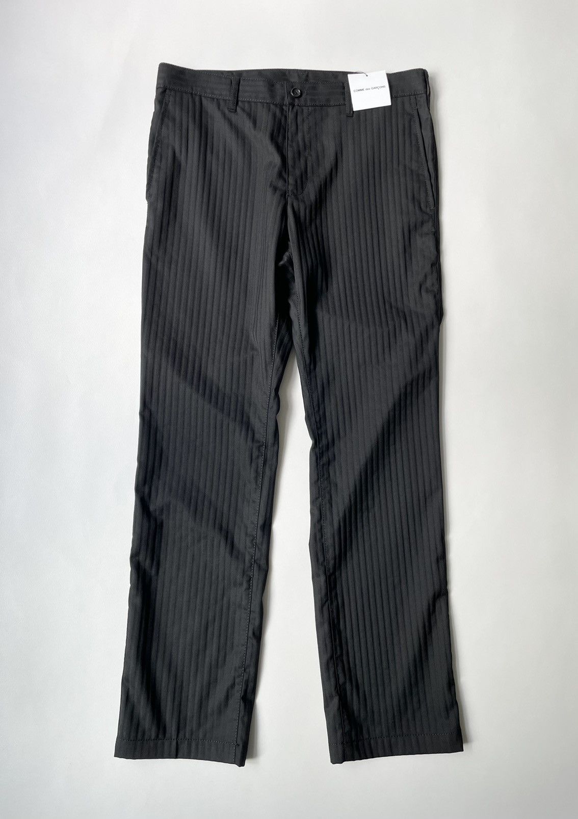 image of Comme Des Garcons x Comme Des Garcons Homme S/s 10 Pinstripe Black Wool Trousers, Men's (Size 32)