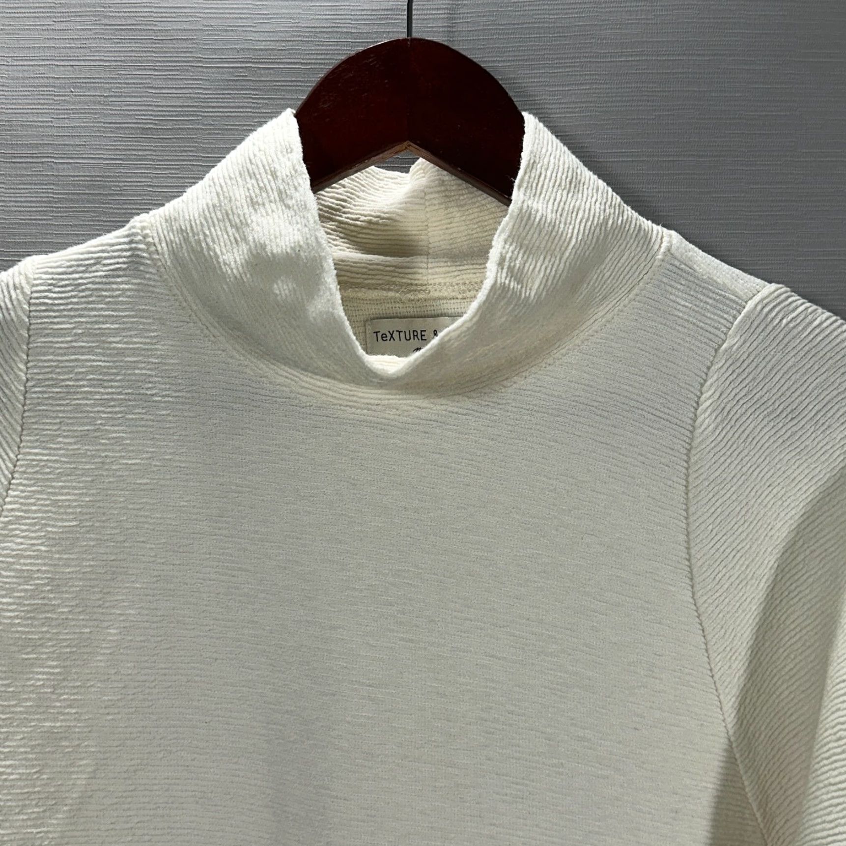 Madewell Madewell Texture & Thread Sweater Womens Small Mockneck Ivory Cotton Knit Pullover Size S / US 4 / IT 40 - 2 Thumbnail