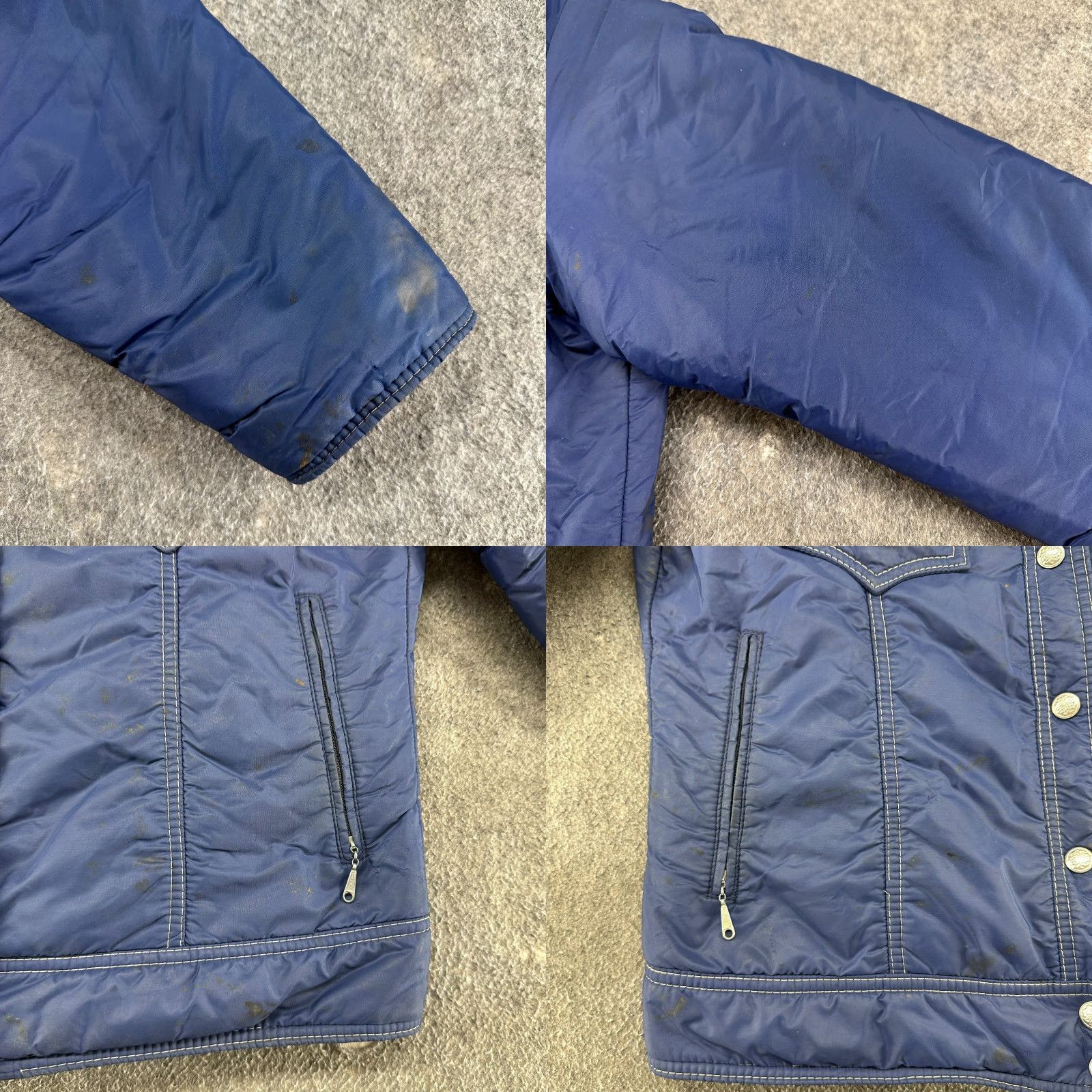 Vintage VINTAGE Black Bear Jacket Womens L Blue Navy Puffer Trucker Down Snap Talon 70s Size L / US 10 / IT 46 - 9 Thumbnail