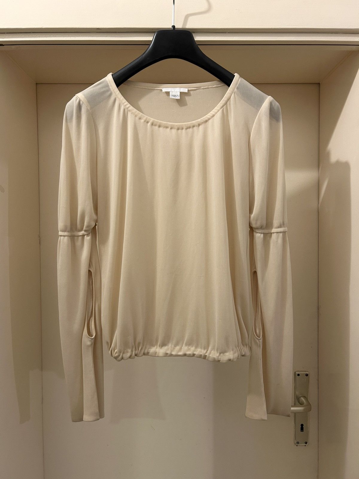 Helmut Lang Helmut Lang vintage 1999 sheer open elbow top | Grailed