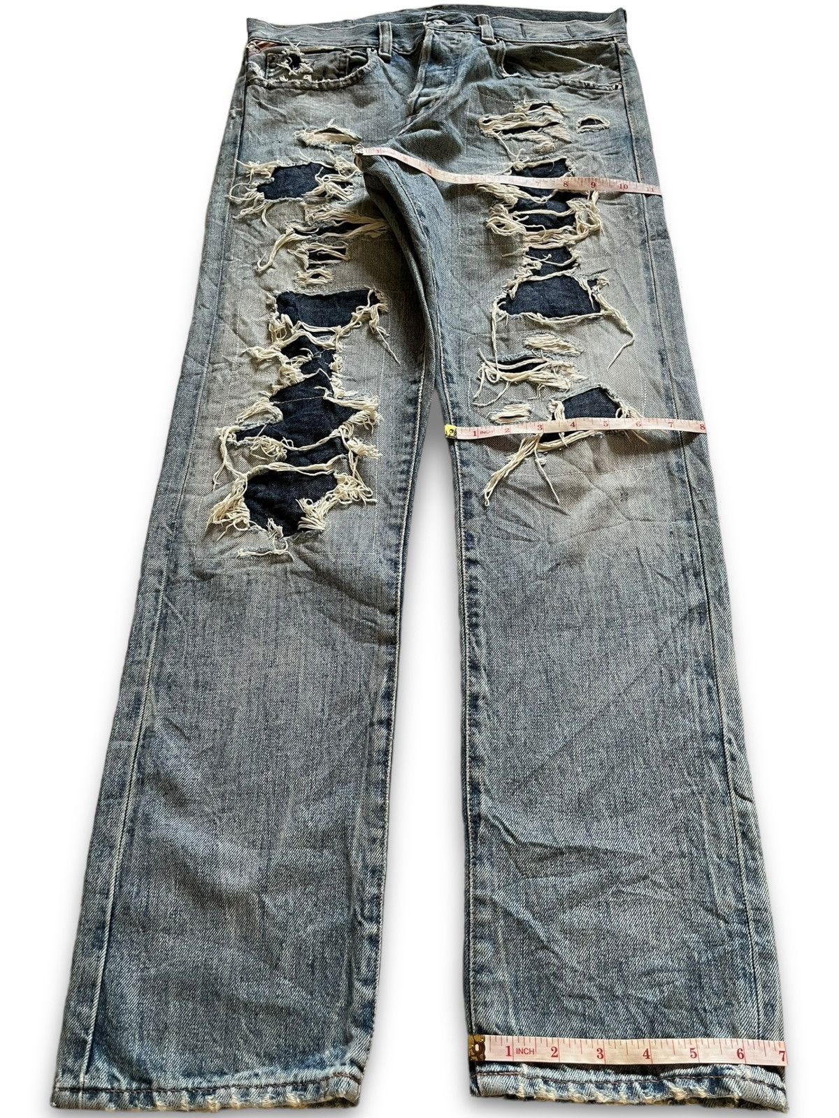 Denim & Supply Ralph Lauren Vintage D&S Ralph Lauren Bartacks Patches Distressed Jeans Size US 31 - 13 Thumbnail