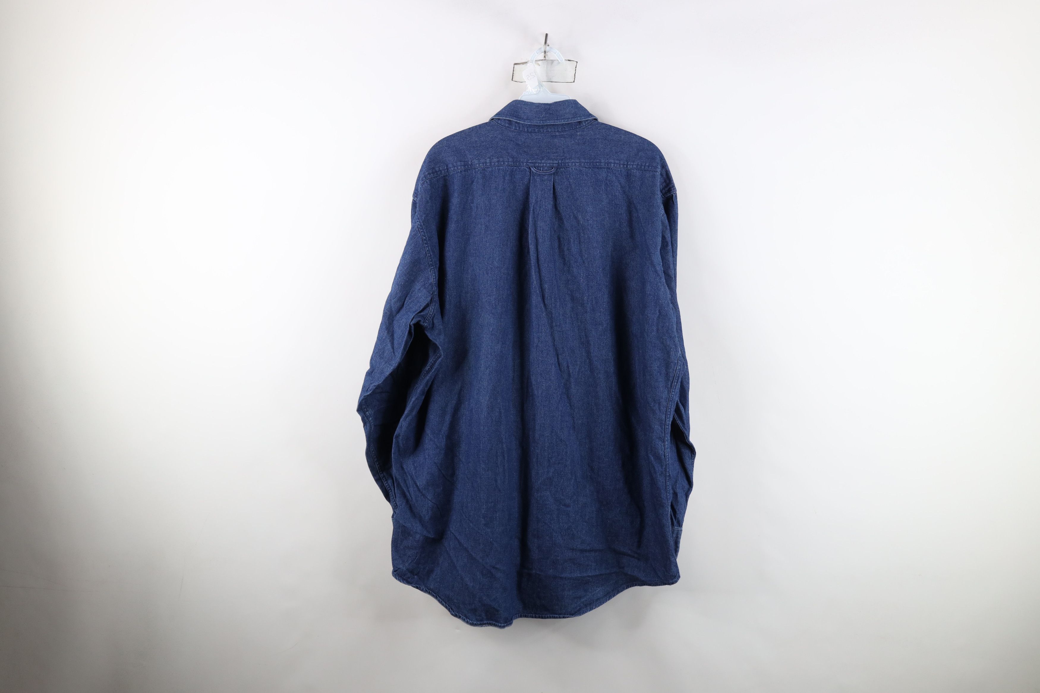 Vintage Vintage 90s Streetwear Collared Denim Jean Button Shirt Size US M / EU 48-50 / 2 - 10 Thumbnail