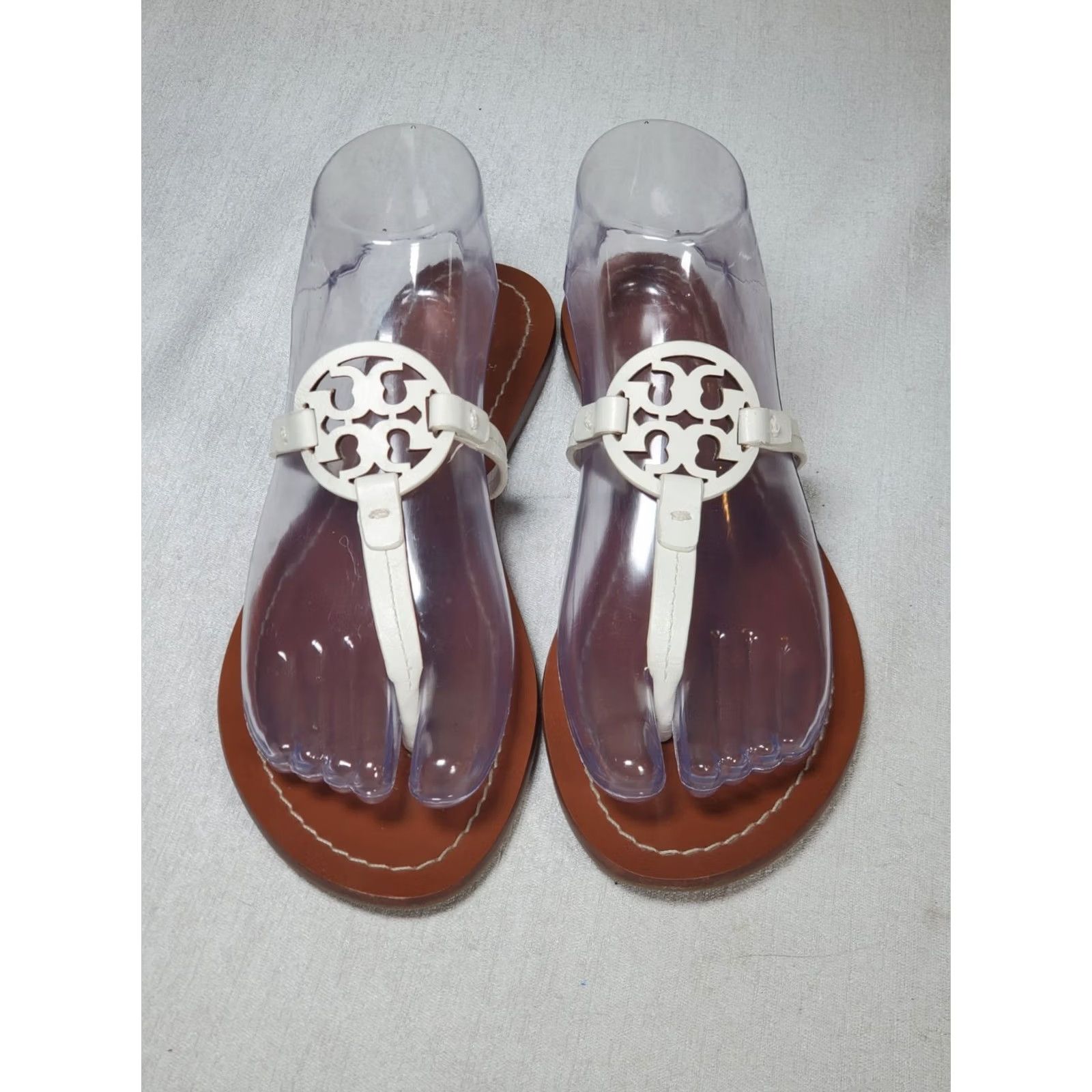 Tory Burch Tory Burch Gabriel Flat Thong Sandals Ivory Vegan Leather 57075 Women US 7.5 Flat Sandal Size US 8 / IT 38 - 7 Thumbnail
