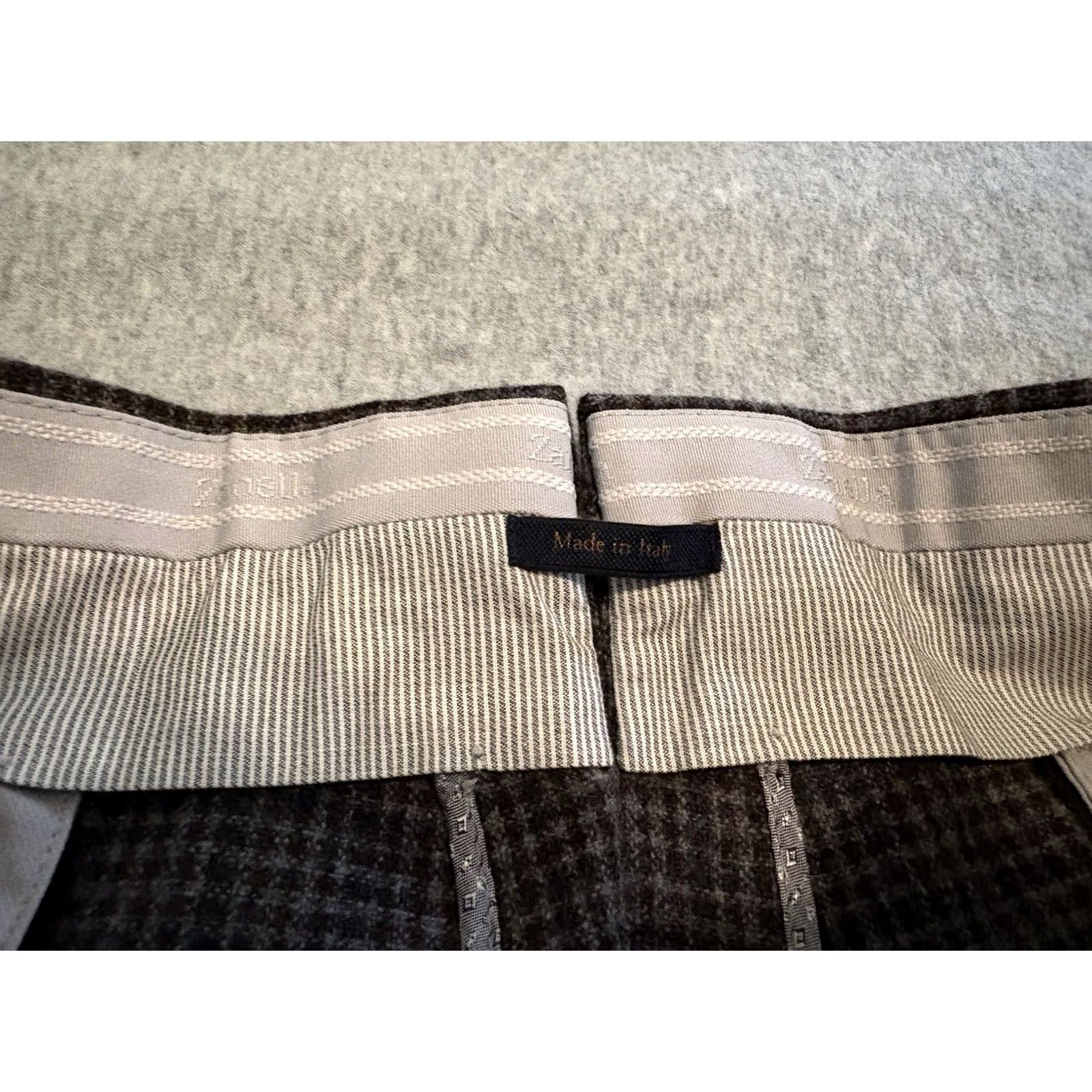 Zanella Zanella Dress Pants Mens 40 Flat Front Brown Cashmere Wool Made in Italy Size US 40 / EU 56 - 2 Thumbnail