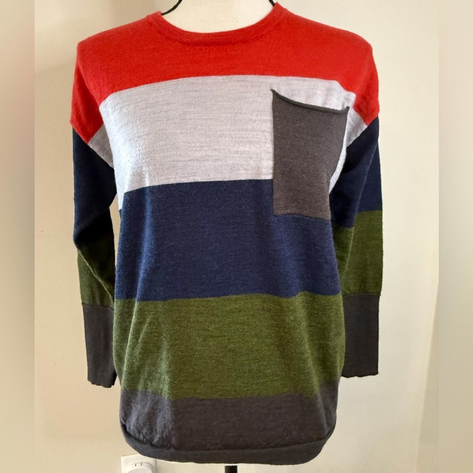 Fila Foil merino wool striped color block crew neck sweater SZ XS Size XS / US 0-2 / IT 36-38 - 1 Thumbnail