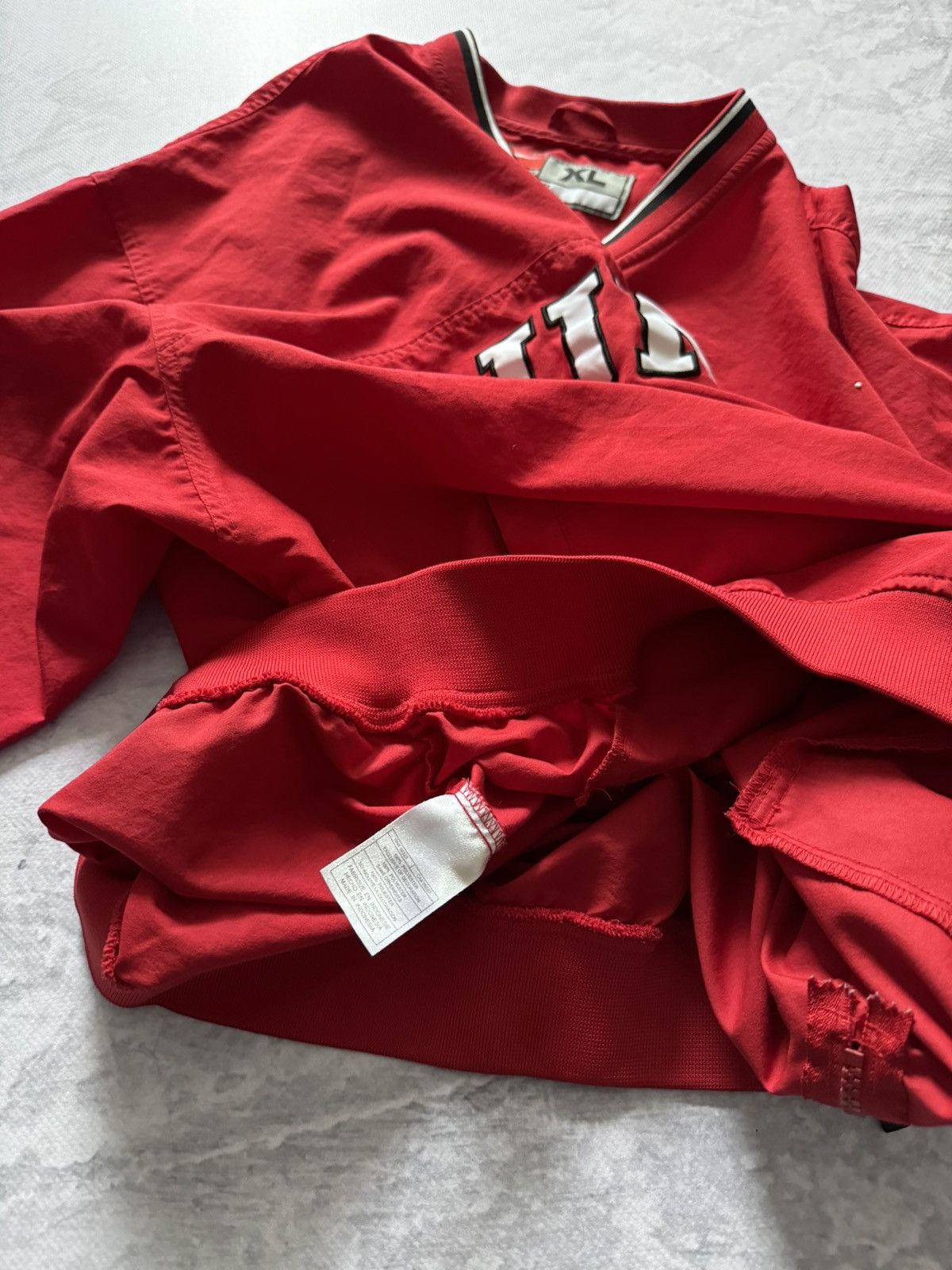 Nike × Vintage 90s Nike Vintage Nylon Center Swoosh Oversize Sweatshirt Y2K Size US XL / EU 56 / 4 - 7 Thumbnail