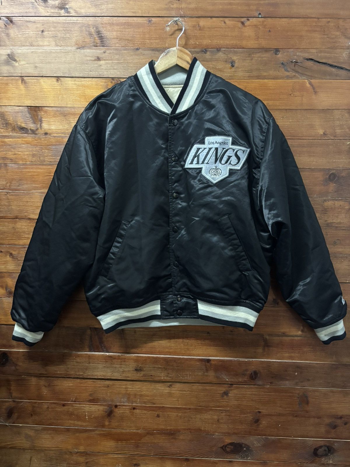 NHL Vintage 90s stater los angeles king reversible satin jacket Size US L / EU 52-54 / 3 - 2 Thumbnail