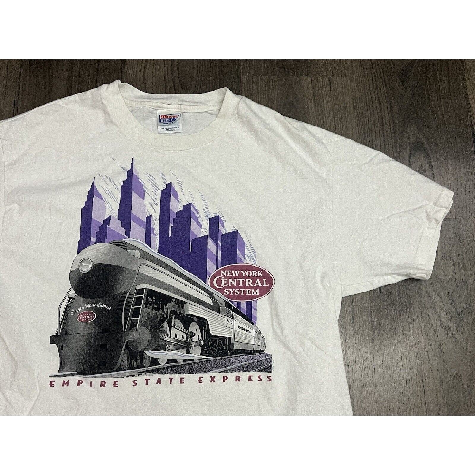 Hanes Vintage Empire State Express T Shirt Train Railroad New York Size US XL / EU 56 / 4 - 2 Thumbnail