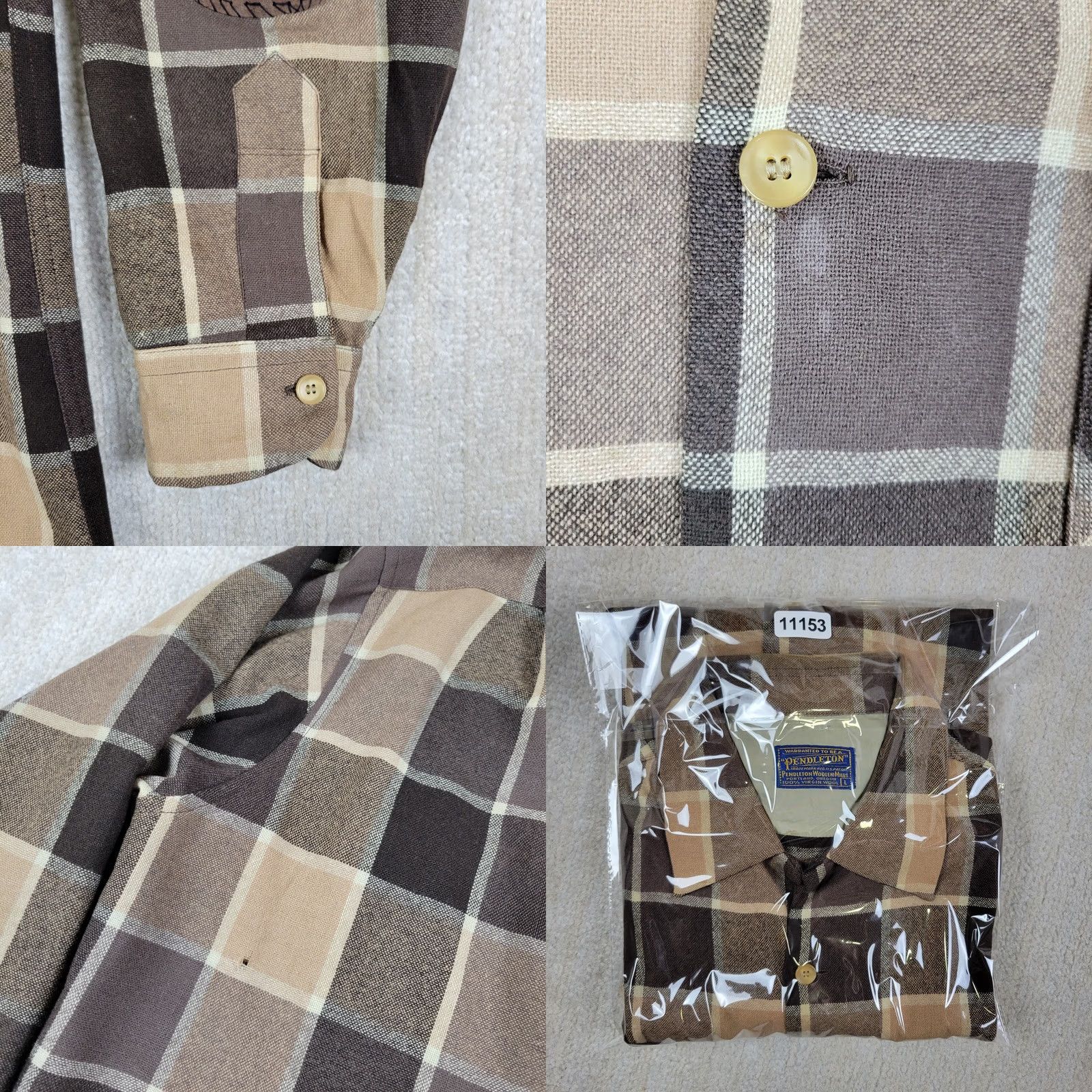 Pendleton VINTAGE Pendleton Board Shirt Adult L Multicolor Tartan Plaid Wool Button-Up Long Sleeve USA Mens Leather Elbow Patch Size US L / EU 52-54 / 3 - 8 Thumbnail