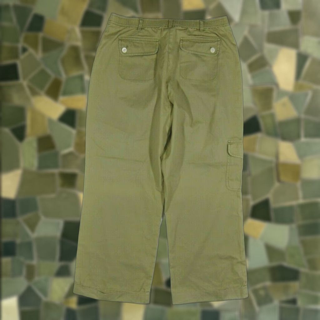 J. Jill J.Jill 100% Cotton Yellow Mustard High Rise Wide Leg Cargo Pant Women 6/Medium Size 32" / US 10 / IT 46 - 1 Thumbnail