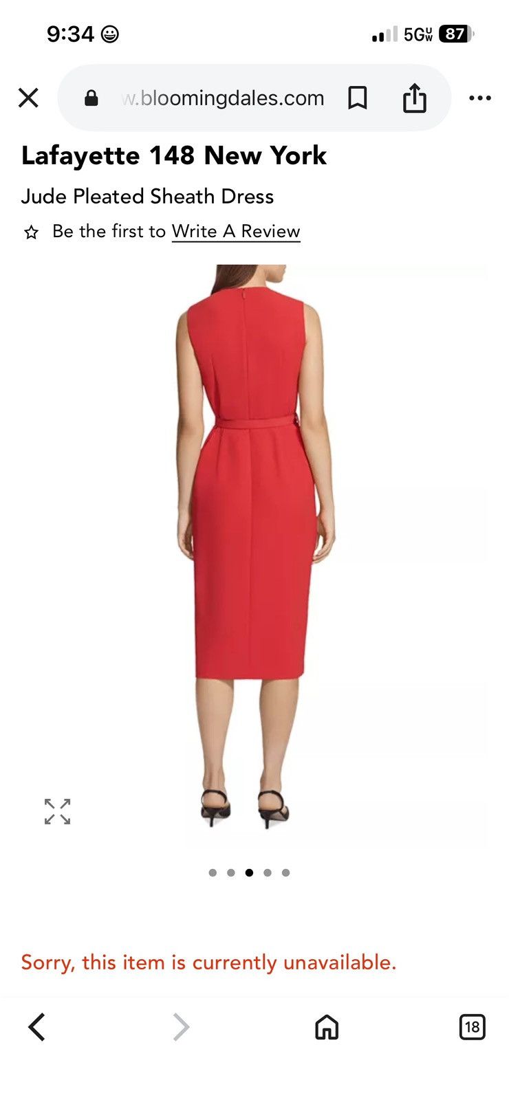 Lafayette 148 Women Lafayette 148 New York Jude Pleated Sheath Dress Size M / US 6-8 / IT 42-44 - 3 Thumbnail
