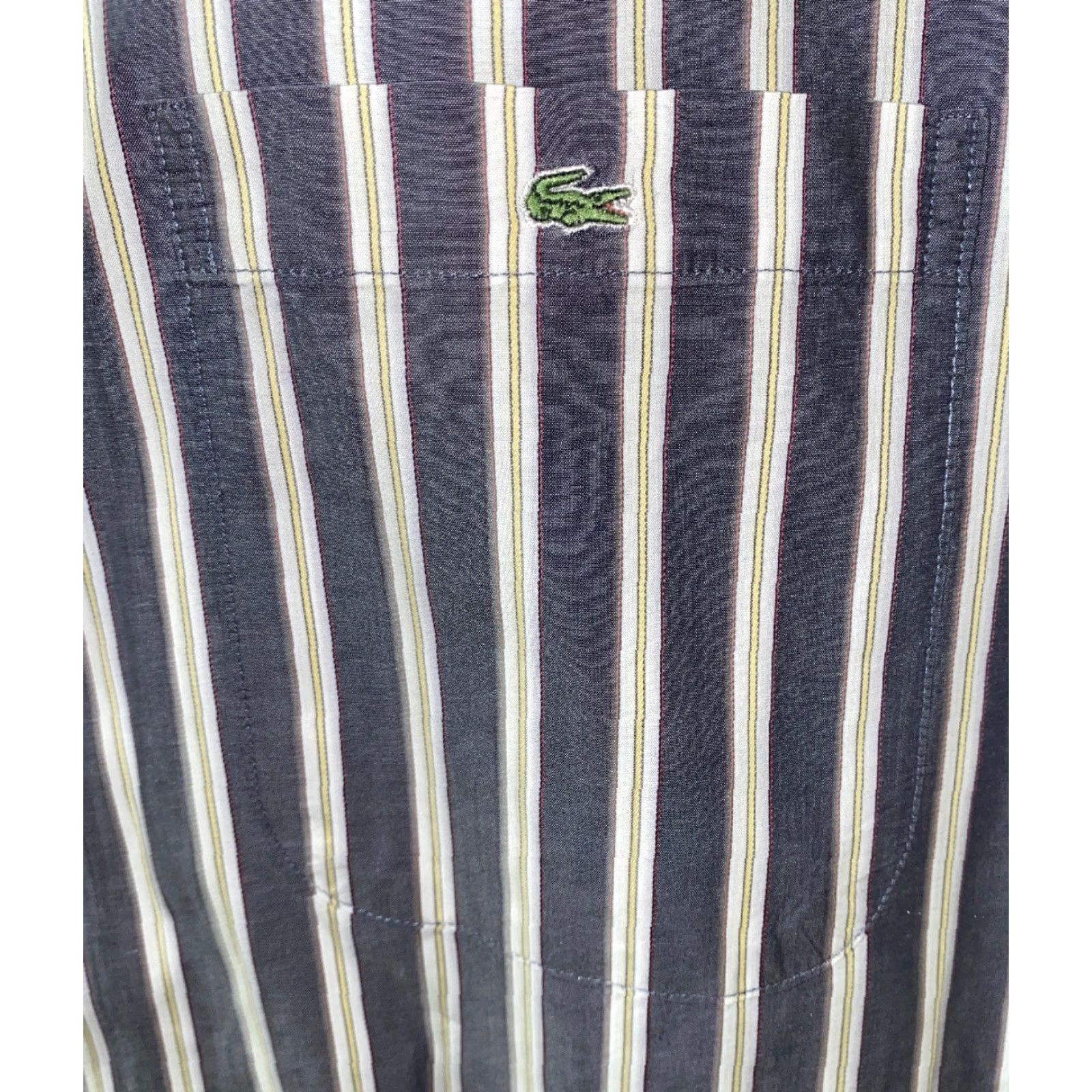 Lacoste Lacoste Shirt Men Gray/White Striped Button Up Long Sleeve Size 44 Regular Mens Size US XXL / EU 58 / 5 - 4 Thumbnail