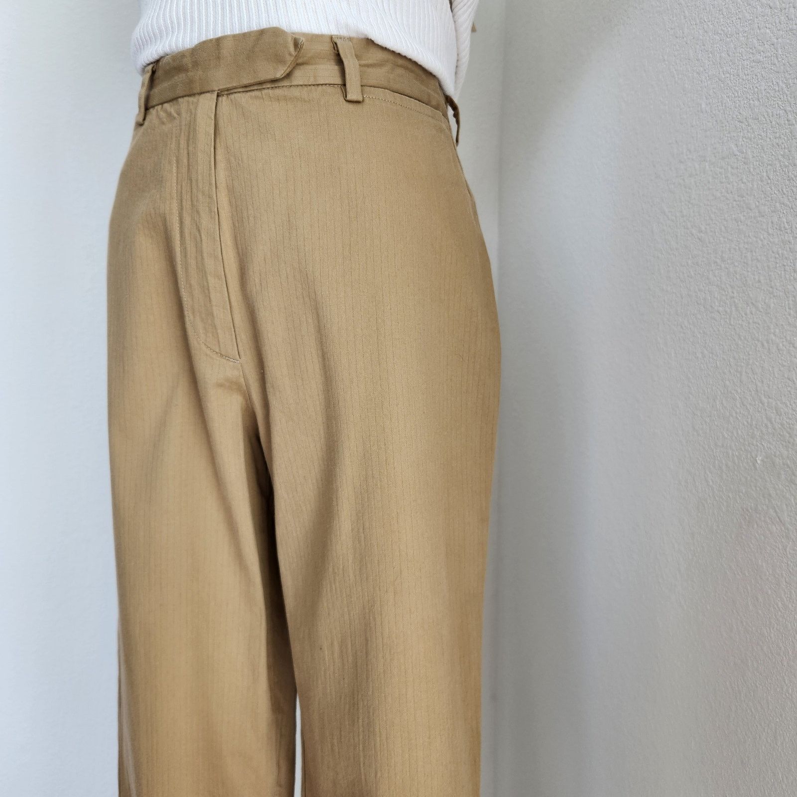 C.P. Company VintageTan High Rise Pinstripe Straight Leg Pants Italy 2 Size 26" / US 2 / IT 38 - 3 Thumbnail