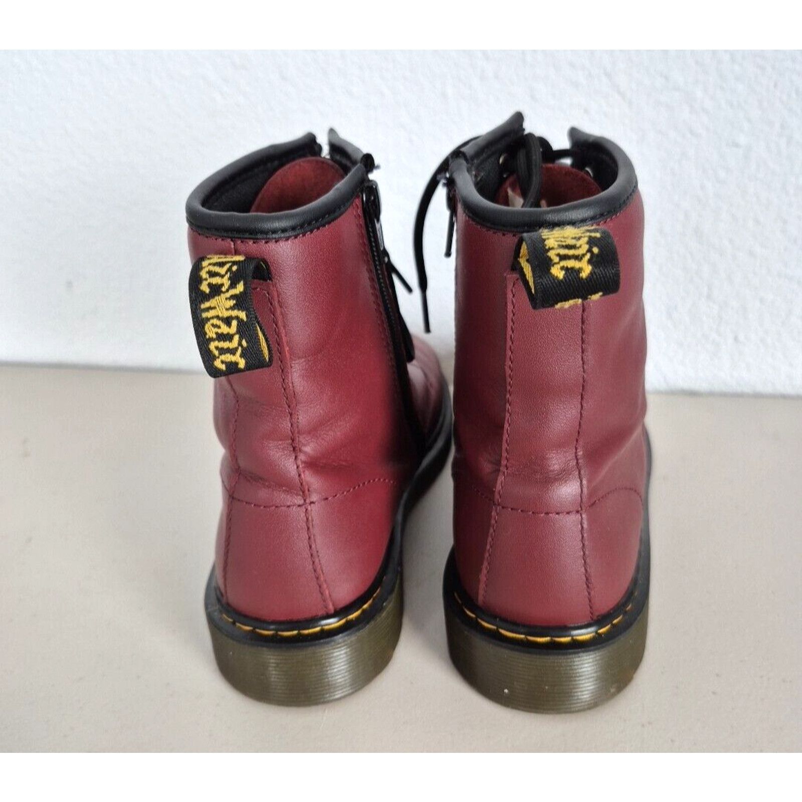 Dr. Martens Dr. Martens 1460 Y Combat Boots Womens US 7 Cherry Red Size US 7 / IT 37 - 4 Thumbnail