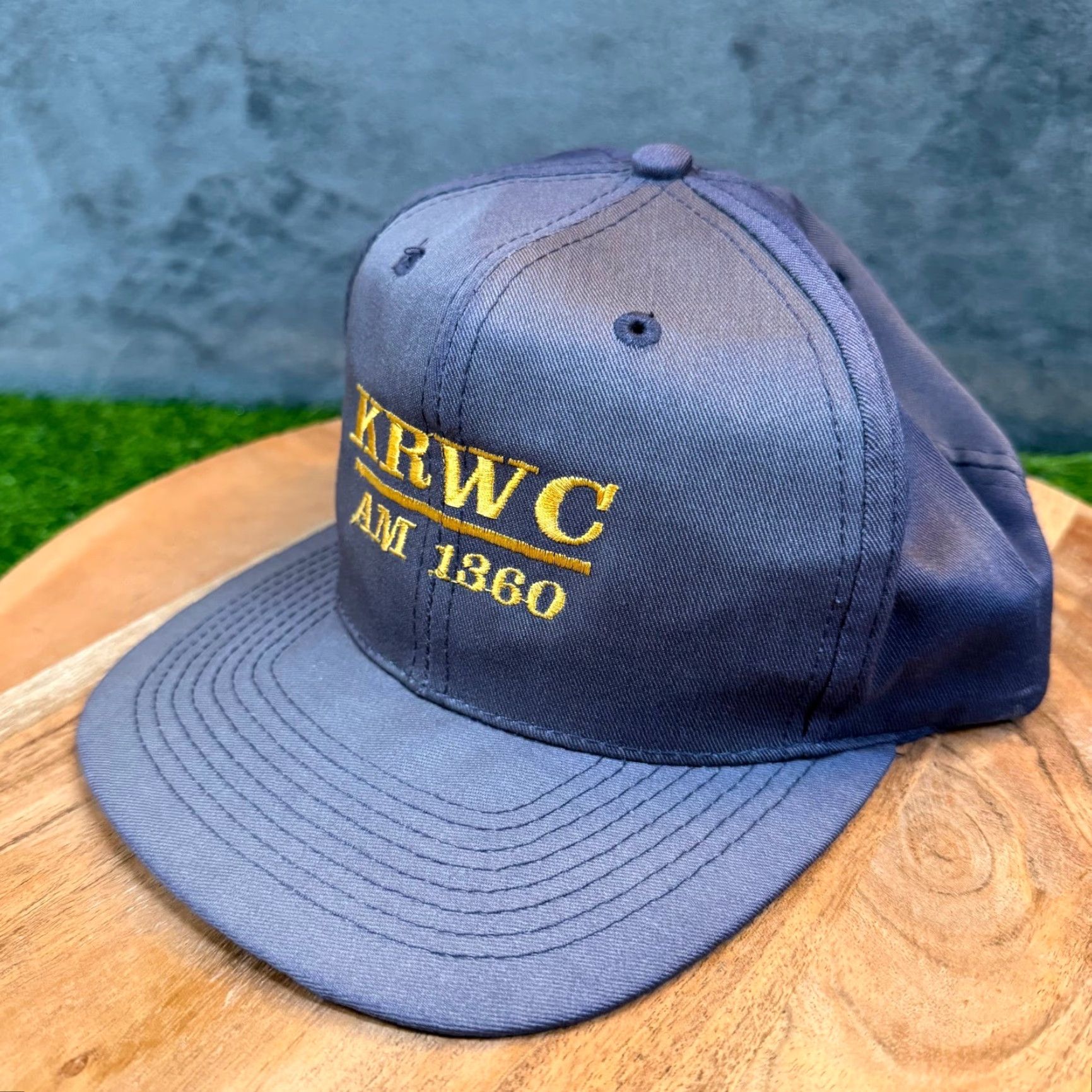 Vintage VINTAGE Otto KRWC AM 1360 Road Show Snapback Hat Navy Gold Radio Cap Mens Size ONE SIZE - 2 Thumbnail