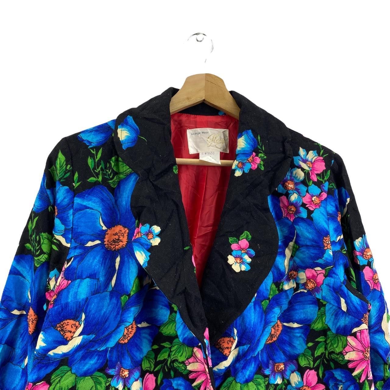 Vintage Vtg 80’ JAPAN FLORAL FLOWER All Over Print Painting Size L / US 10 / IT 46 - 3 Thumbnail