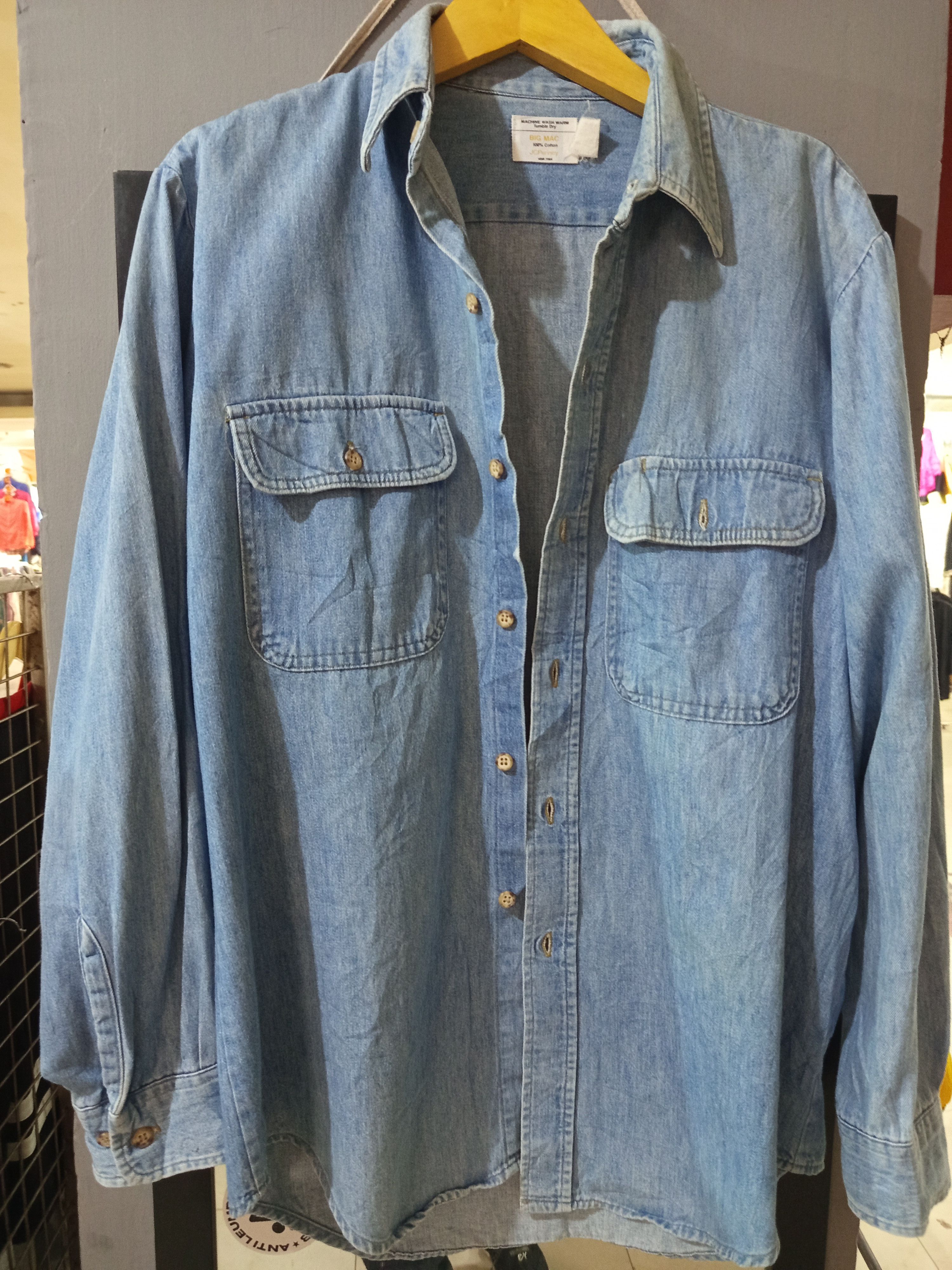 JCPenney 1970s BIG MAC Chambray Work Shirt Jc Penney Size US M / EU 48-50 / 2 - 3 Thumbnail
