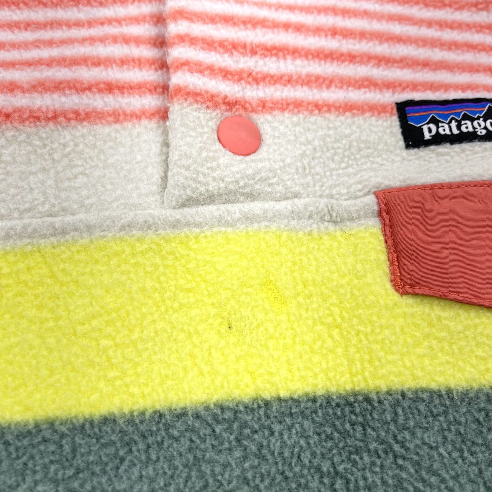 Patagonia Patagonia Synchilla Fleece Jacket Womens M Yellow Striped Snap T Pullover Basic Jacket Outdoor Aztec Winter Fall Spring Size M / US 6-8 / IT 42-44 - 4 Thumbnail