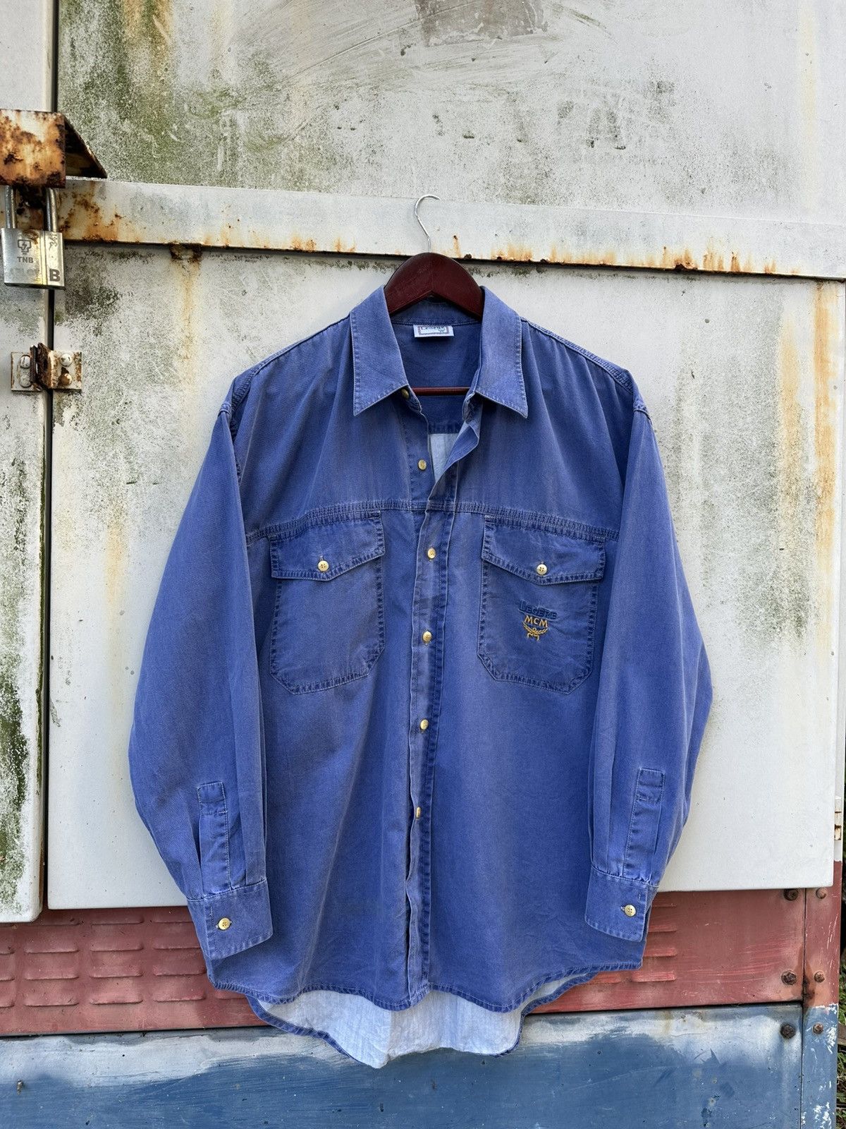 MCM 👹MCM Legare Washed Button Down Long Sleeves Shirt Size US L / EU 52-54 / 3 - 3 Thumbnail