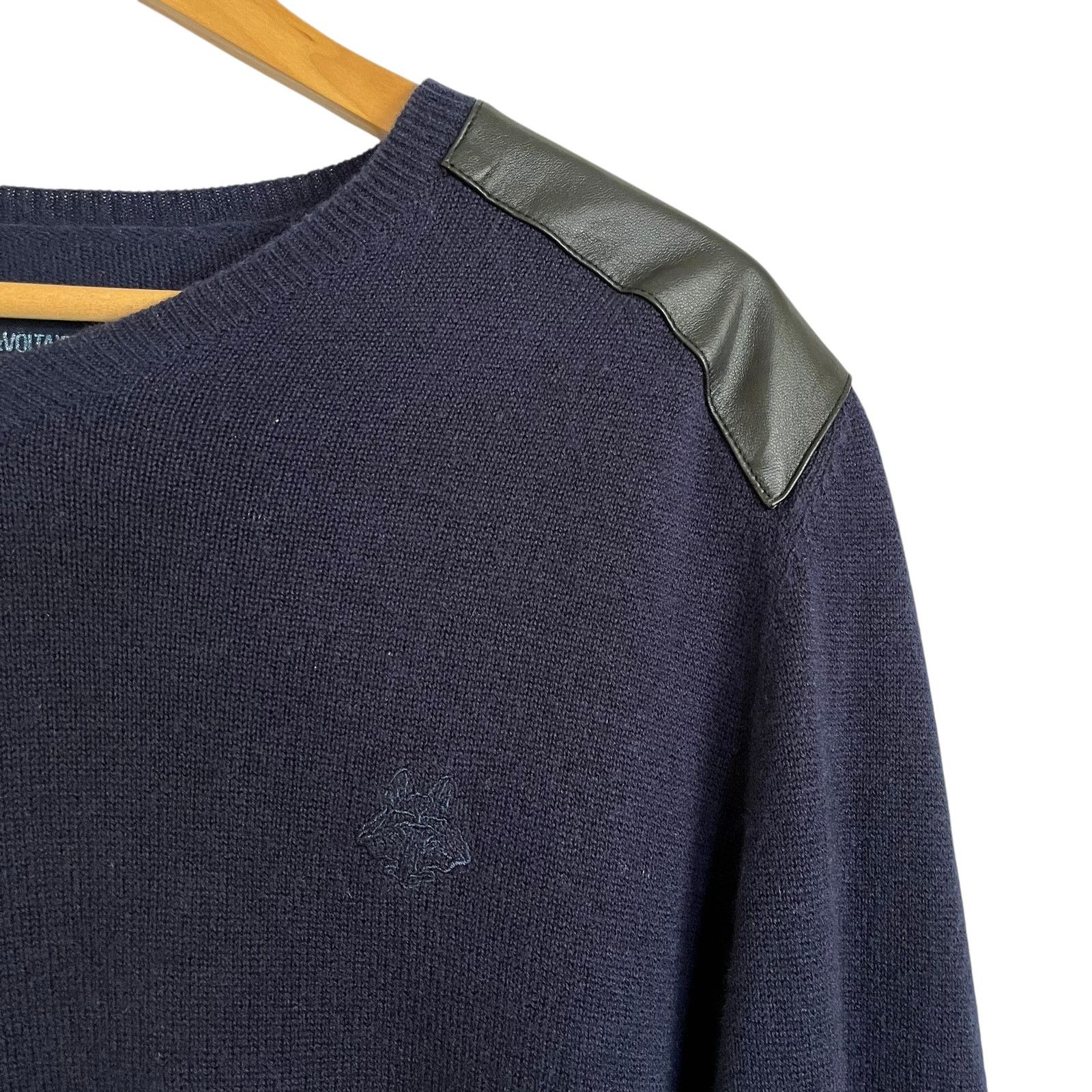 Zadig & Voltaire Zadig & Voltaire Navy Wool Cashmere Leather Wolf Sweater Size US S / EU 44-46 / 1 - 6 Thumbnail