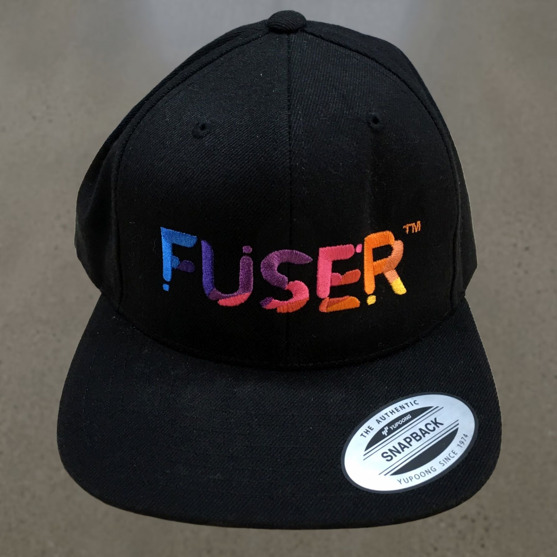 Vintage Fusser Rainbow Snapback Cap Hat Mens One Size Black Adjustable Flat Brim Yupoong Size ONE SIZE - 1 Thumbnail