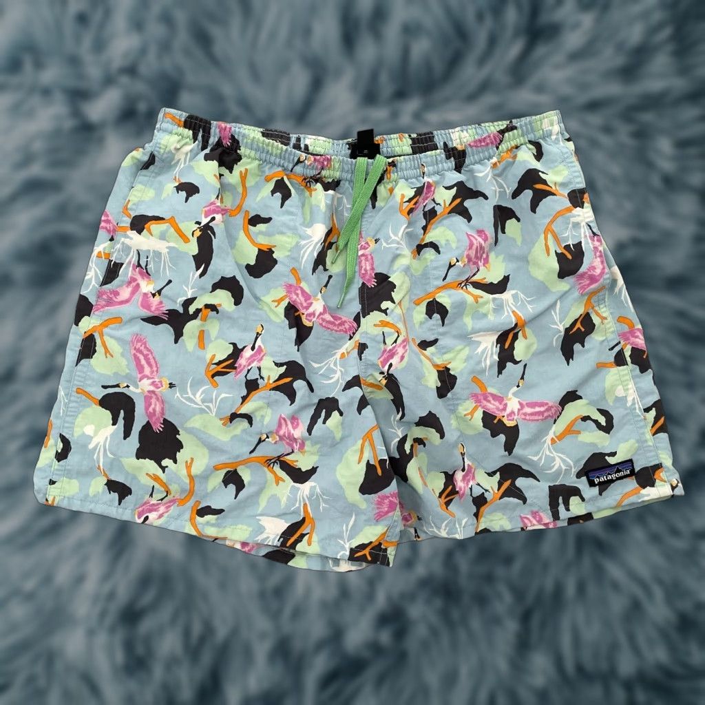 Patagonia Baggies Shorts Adults Mens L - Paradise Birds Of Trunks Swim Bottom Nylon Multicolor