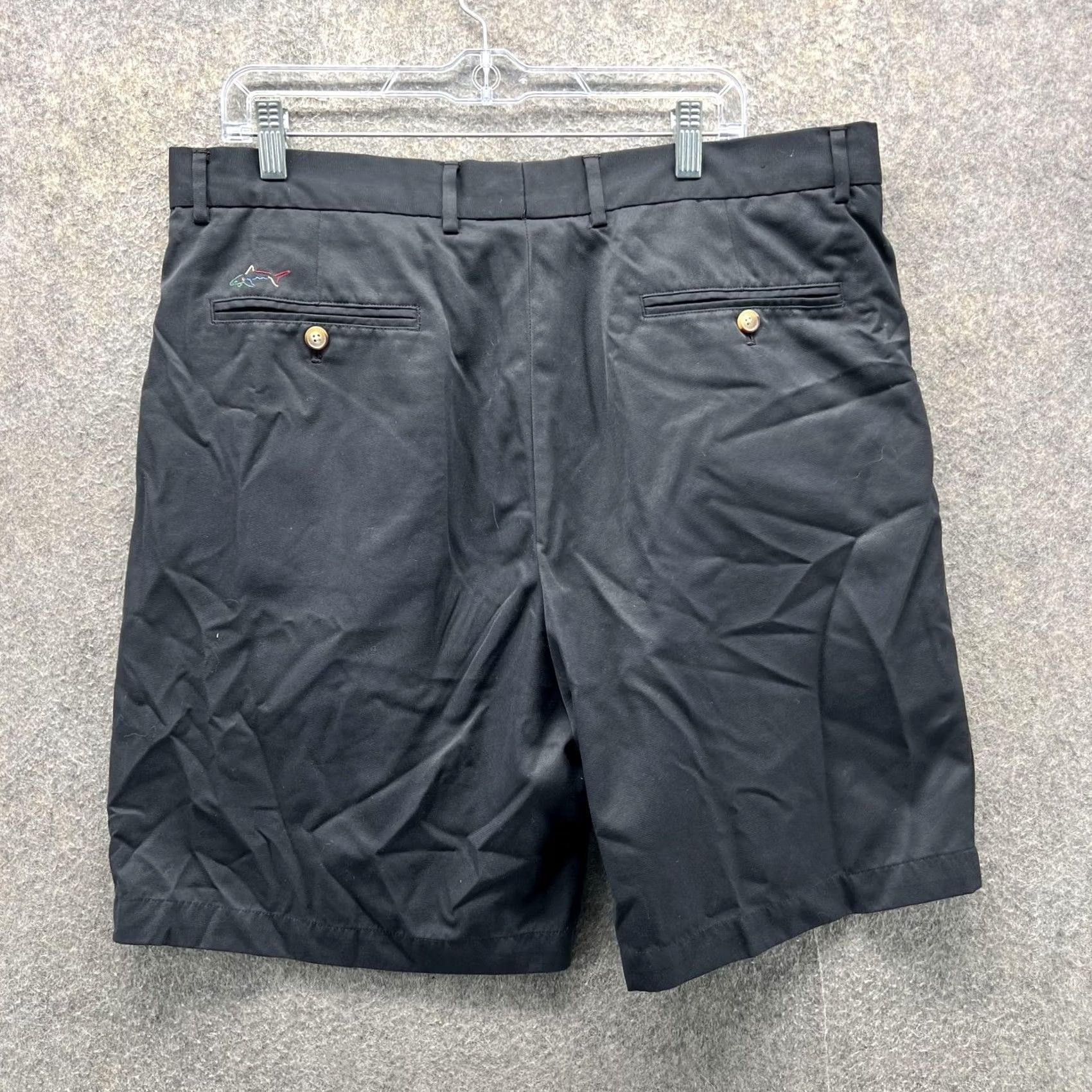 Vintage Greg Norman Shorts Mens 38 Black Microfiber Pleated Chino Golf 9 Inseam Casual Size US 38 / EU 54 - 7 Thumbnail