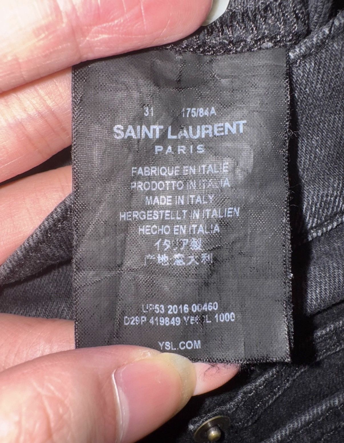 Saint Laurent Paris Saint Laurent (SLP) 16FW Distressed Frayed Hem Denim Jeans Size US 31 - 7 Thumbnail