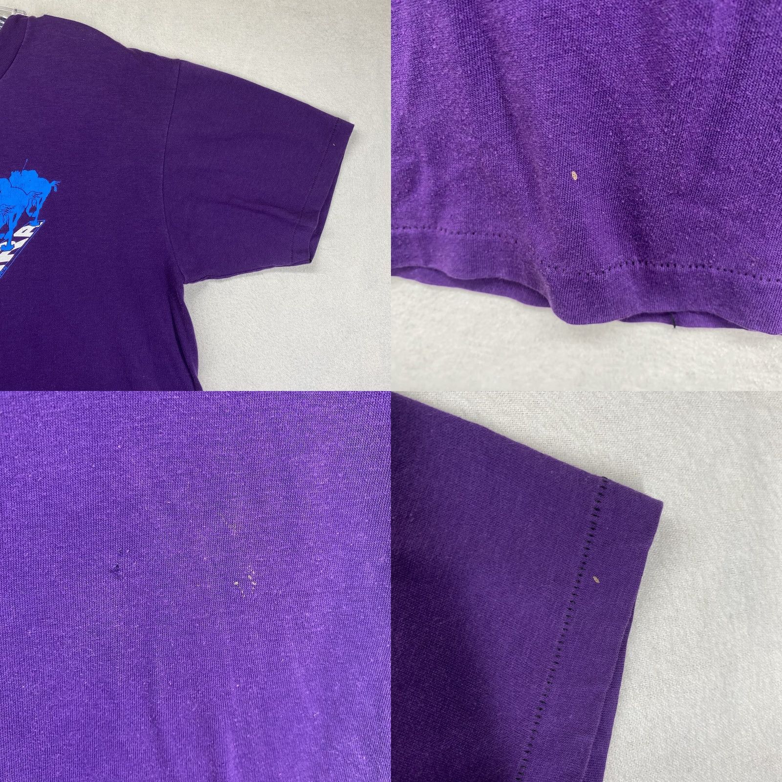 Hanes VINTAGE Hanes Horse Racing T-Shirt Purple 1980s Unisex Medium Short Sleeve Graphic Tee US Sportswear Size US M / EU 48-50 / 2 - 8 Thumbnail