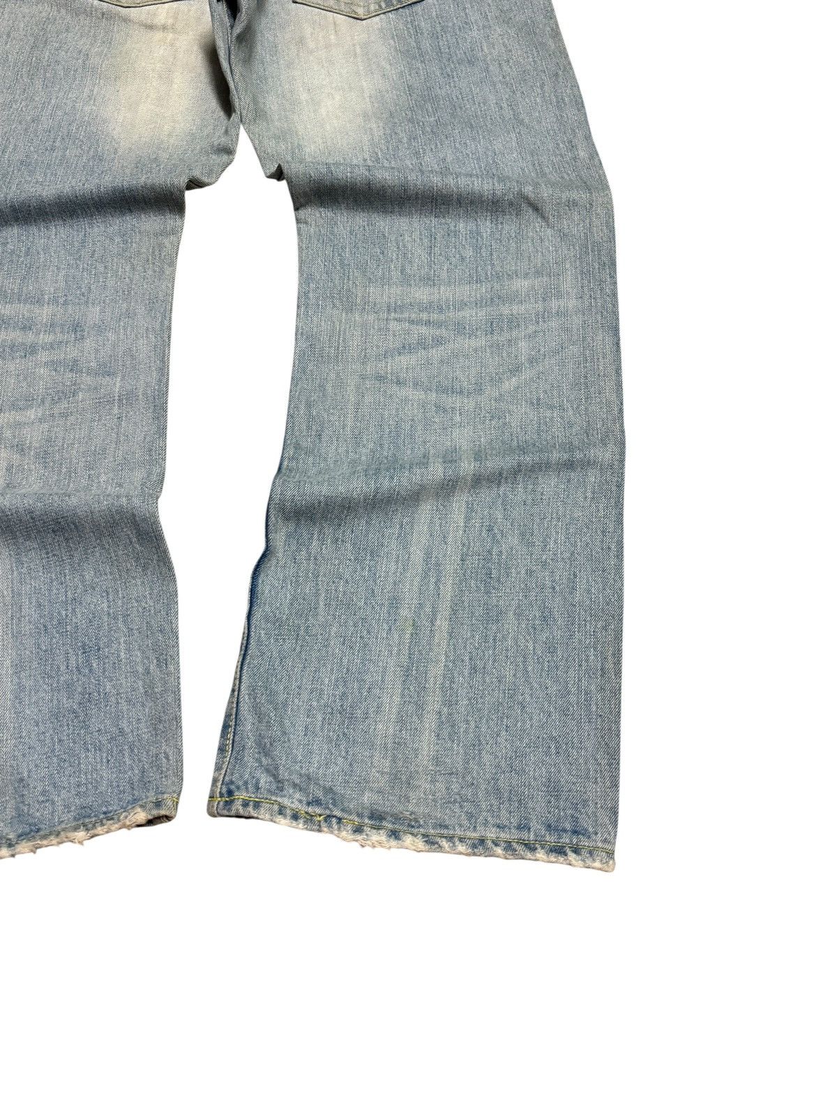 Japanese Brand COCOLULU Printed Washed Blue Yellow Stitching Daicock Denim Size US 34 / EU 50 - 17 Thumbnail
